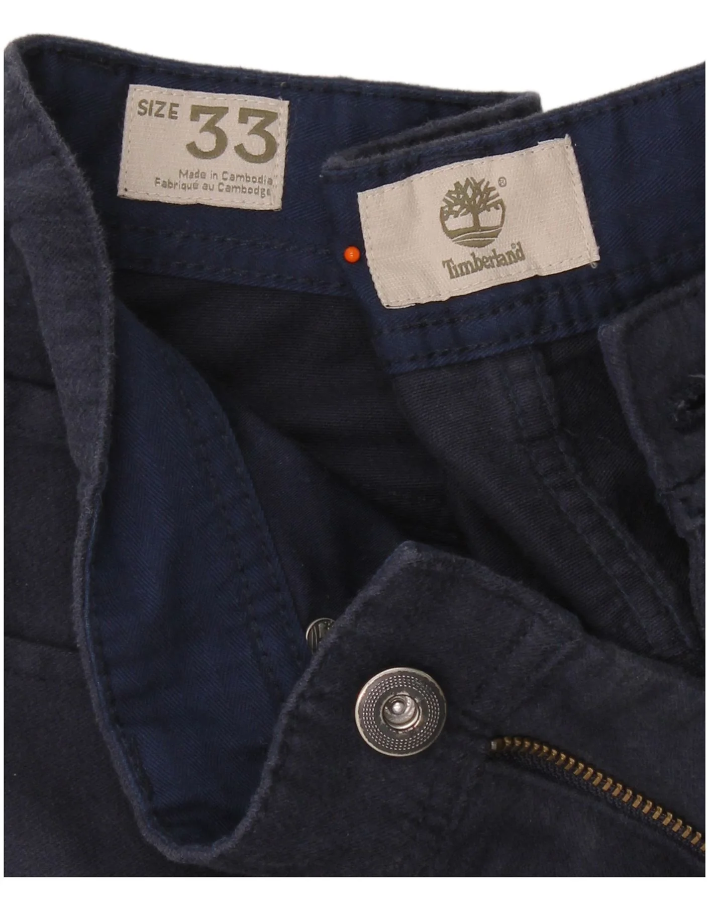 Timberland Mens Slim Casual Trousers W33 L30 Navy Blue Cotton - Image 4