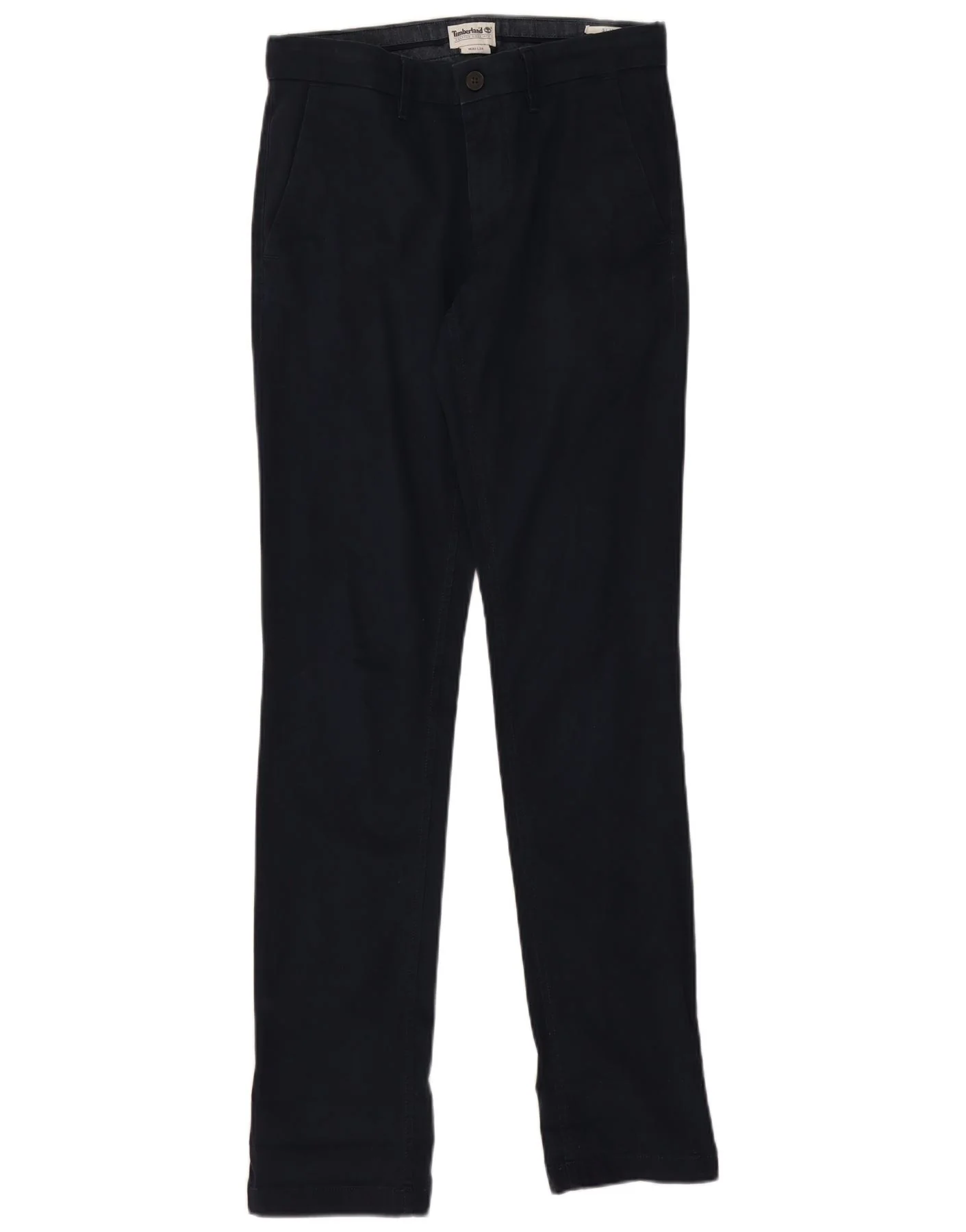 Timberland Mens Slim Chino Trousers W30 L34 Navy Blue Cotton