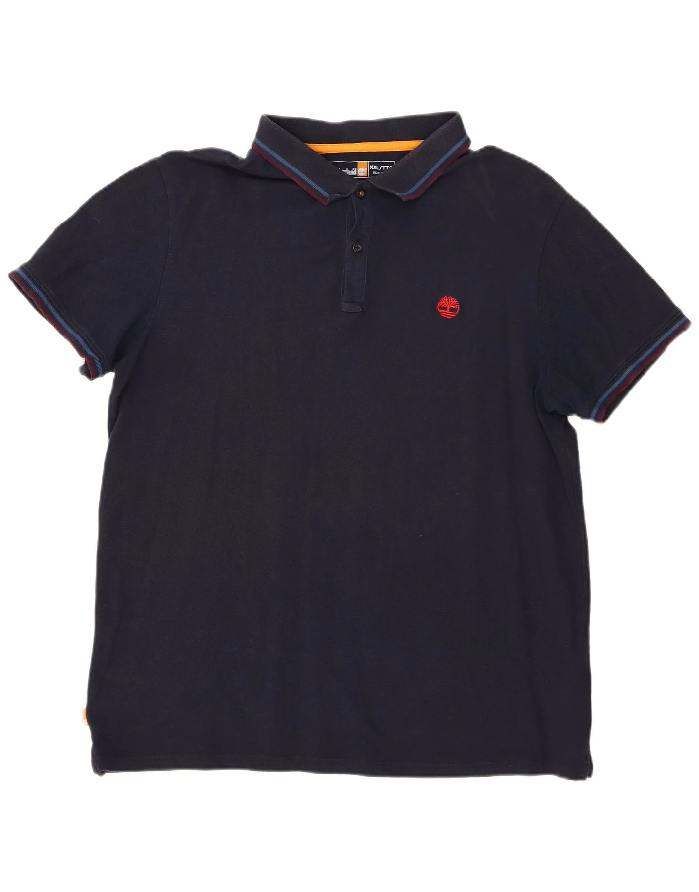 Timberland Mens Slim Fit Polo Shirt 2XL Navy Blue Cotton