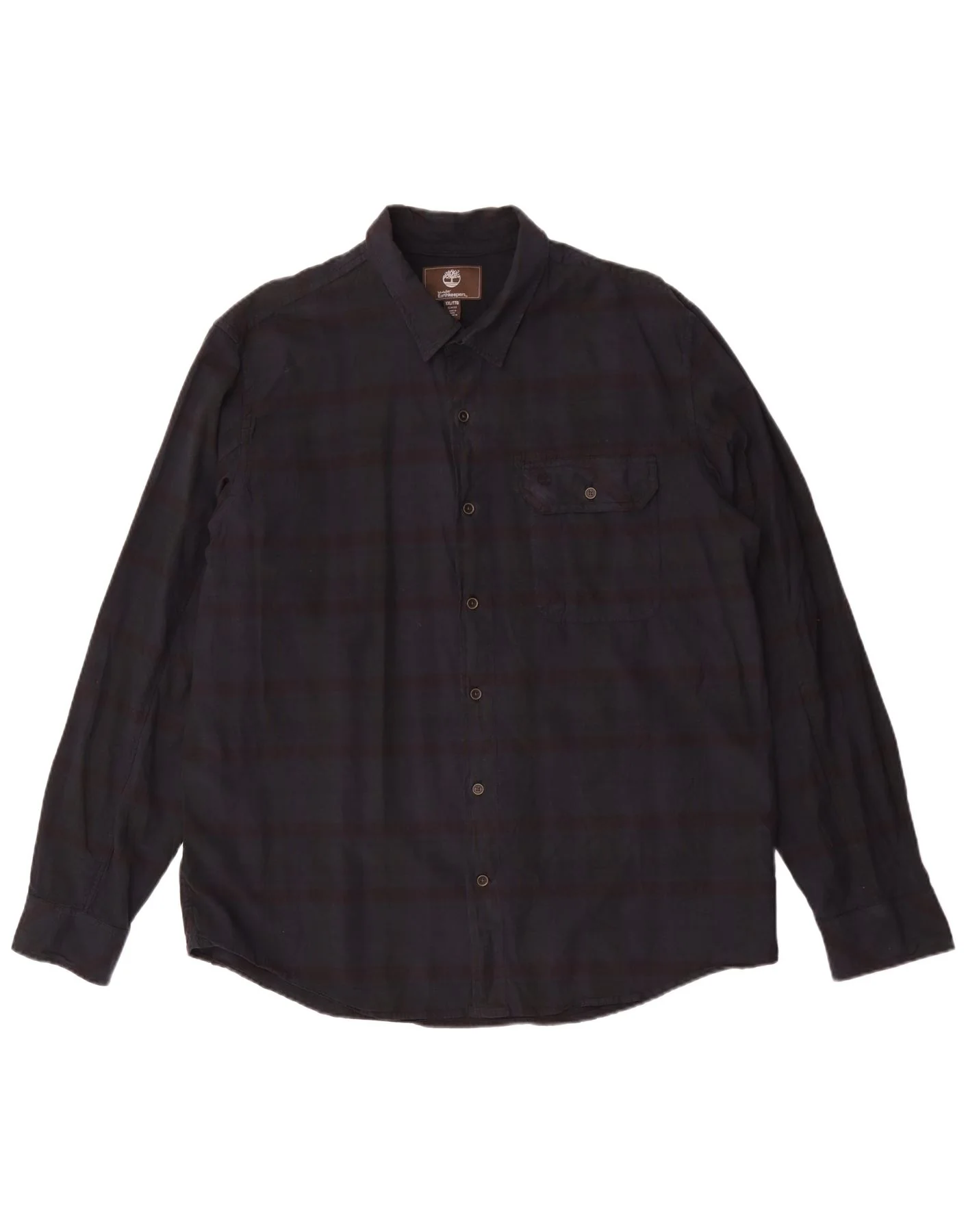 Timberland Mens Slim Fit Shirt 2XL Navy Blue Striped Cotton
