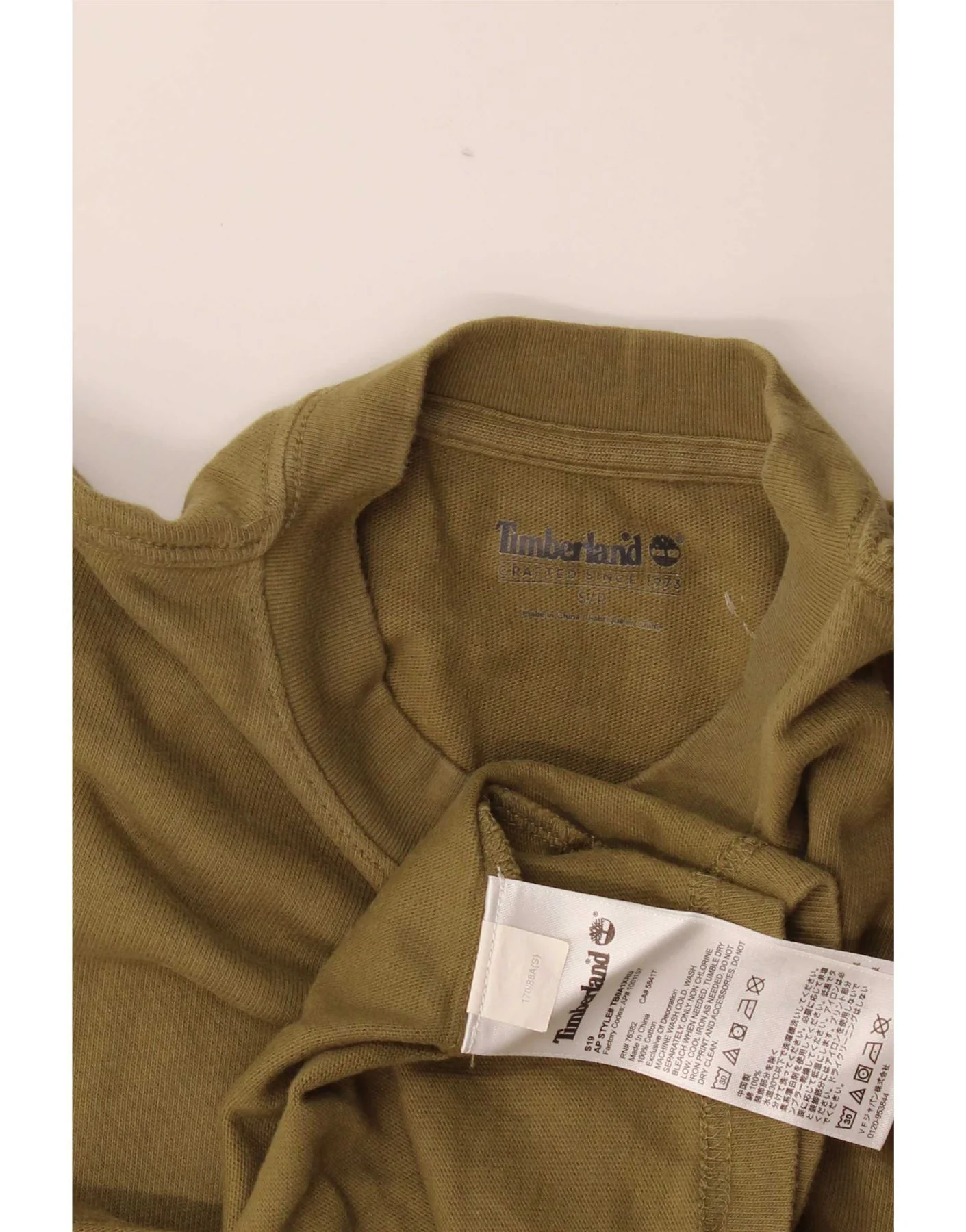 Timberland Mens T-Shirt Top Small Khaki Cotton - Image 3