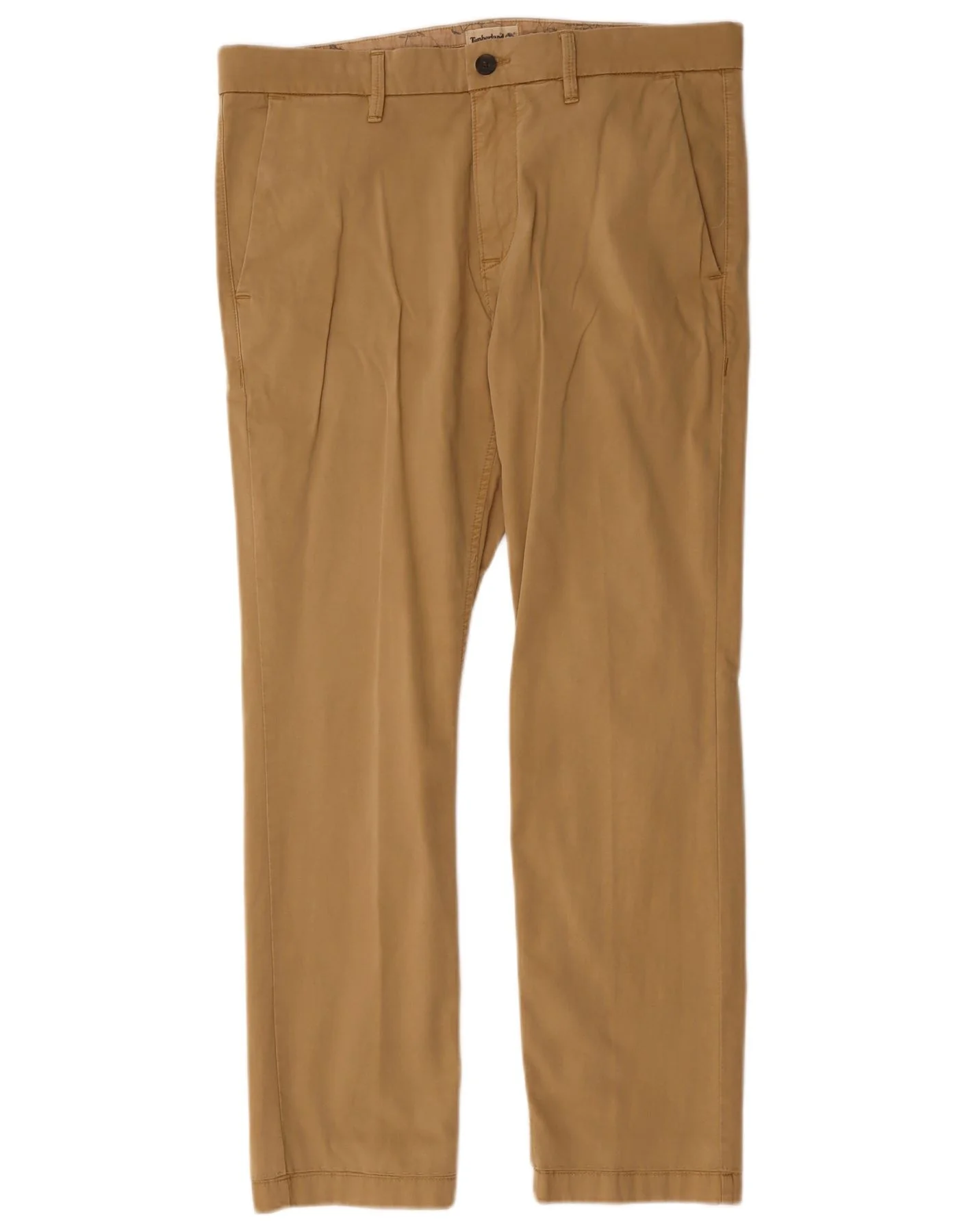 Timberland Womens Straight Chino Trousers W34 L29 Beige Cotton
