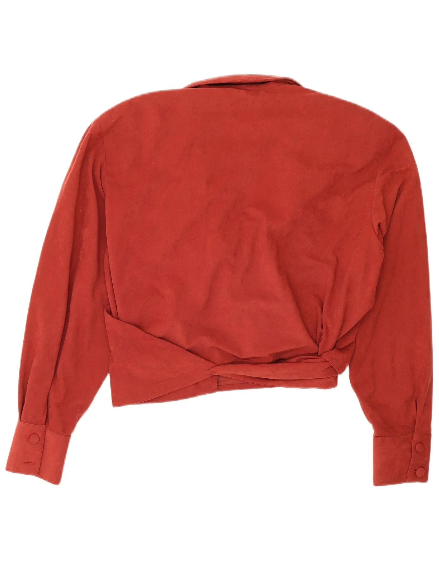 Tiziana Natta Womens Wrap Crop Top IT 44 Medium Burgundy - Image 2