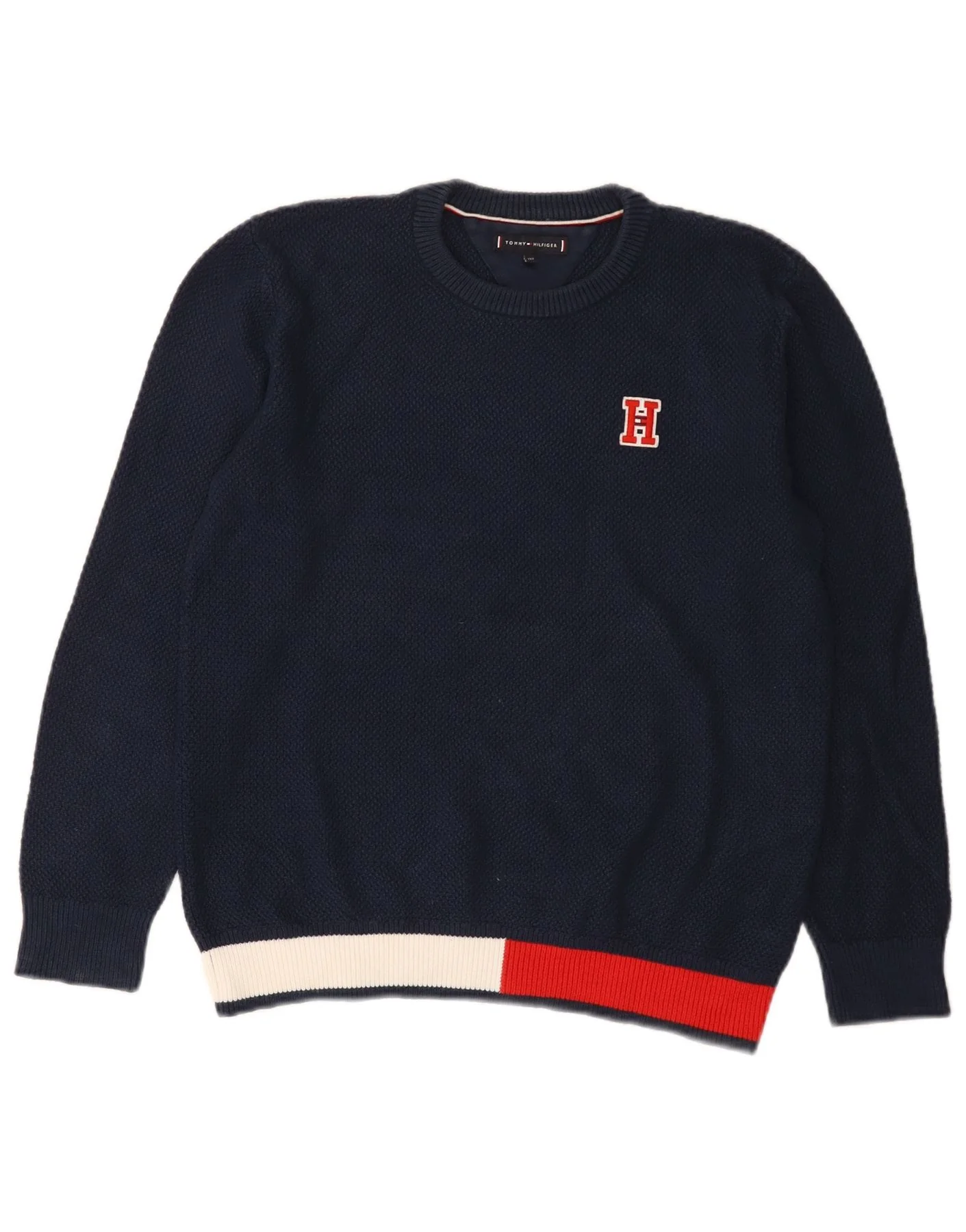 Tommy Hilfiger Boys Crew Neck Jumper Sweater 11-12 Years Navy Blue