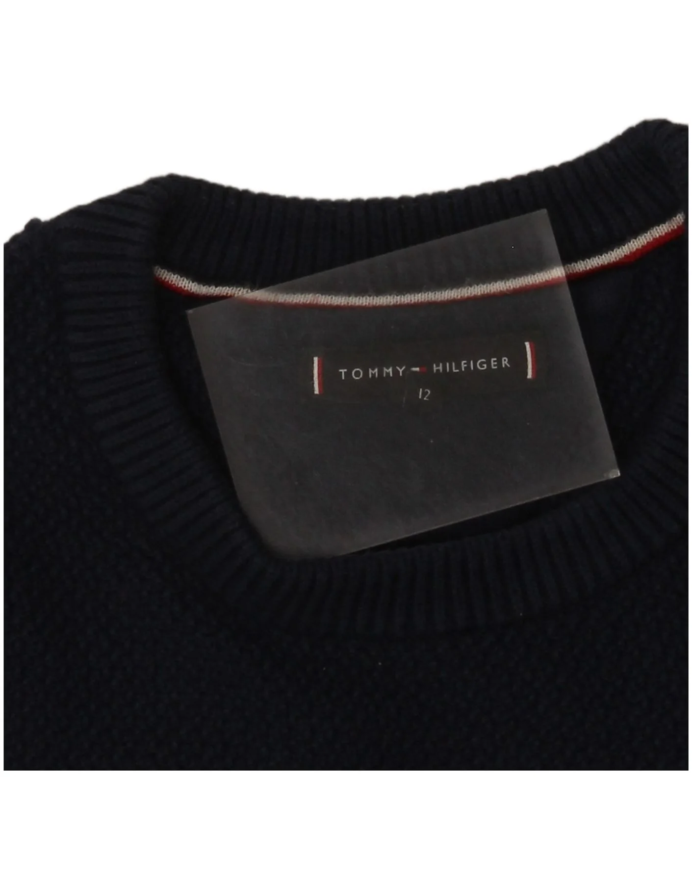 Tommy Hilfiger Boys Crew Neck Jumper Sweater 11-12 Years Navy Blue - Image 3