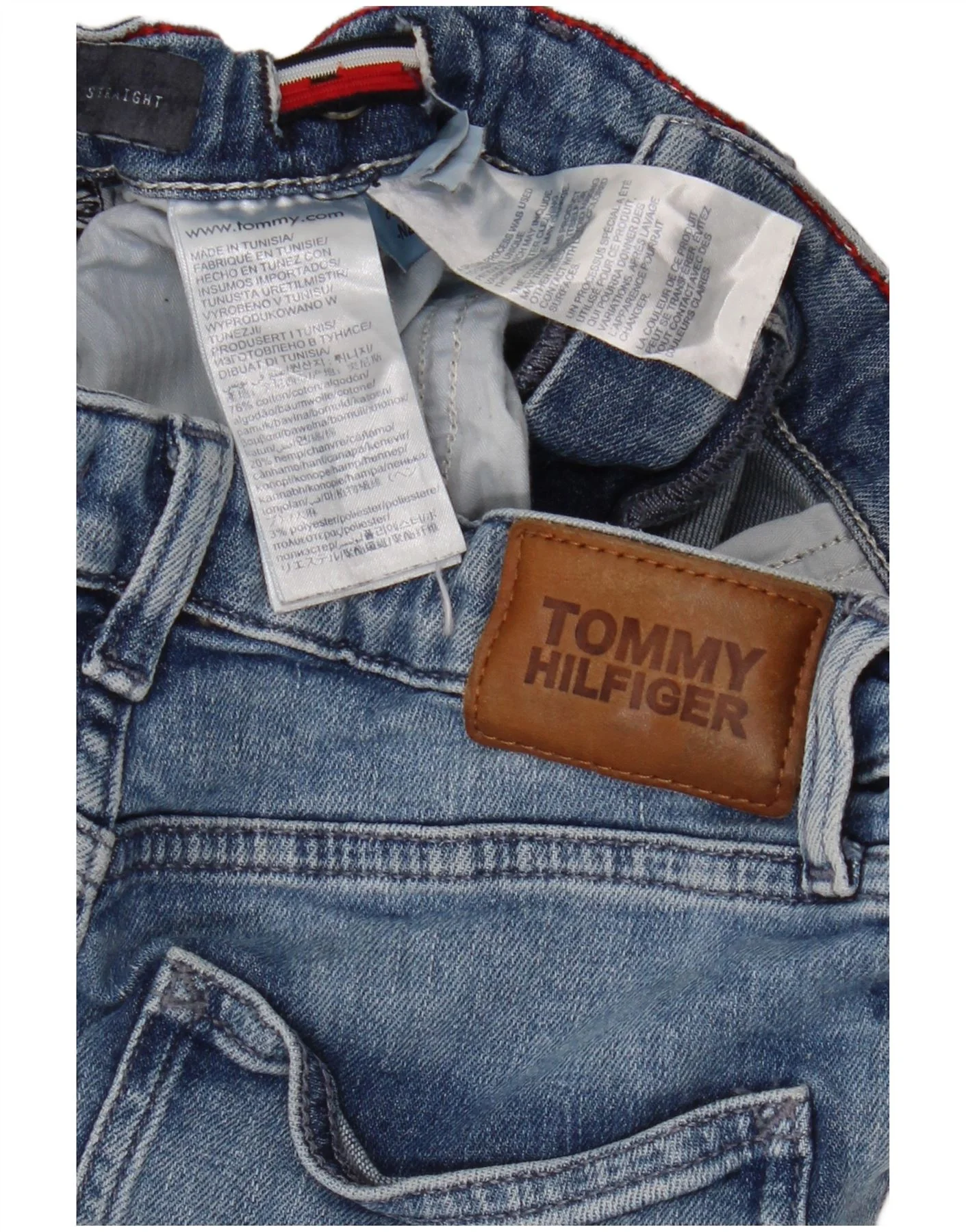 Tommy Hilfiger Boys Straight Jeans 9-10 Years W25 L22 Blue Cotton - Image 3