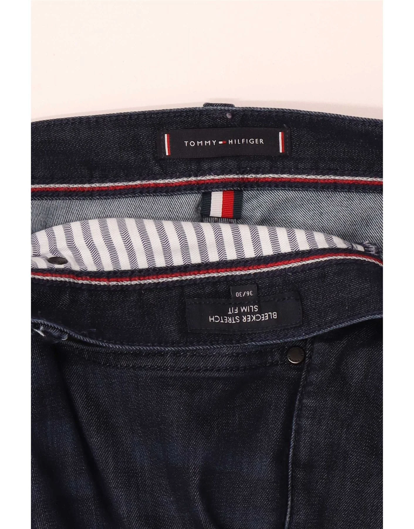 Tommy Hilfiger Mens Bleecker Stretch Slim Jeans W36 L27 Navy Blue - Image 5