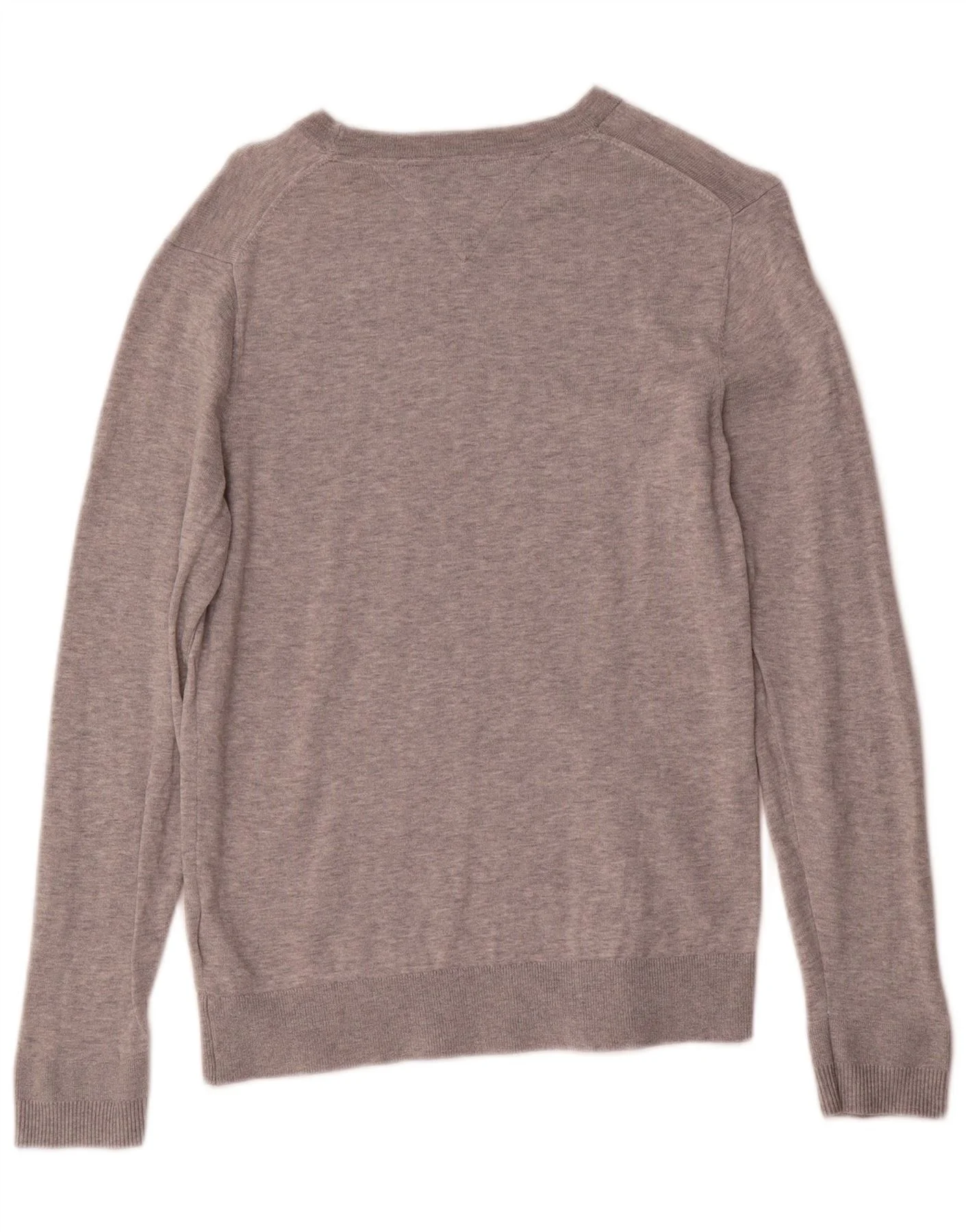 Tommy Hilfiger Mens Boat Neck Jumper Sweater Small Grey Cotton - Image 2
