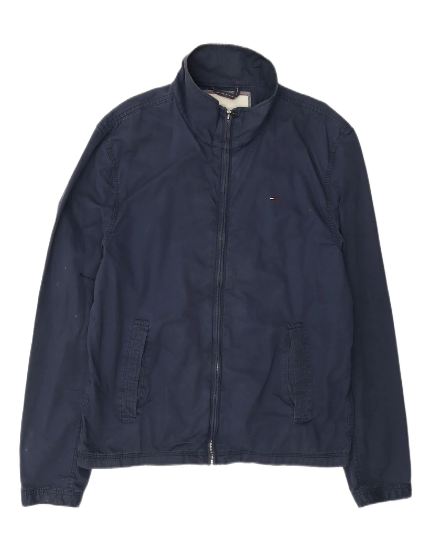 Tommy Hilfiger Mens Bomber Jacket UK 42 XL Navy Blue Cotton