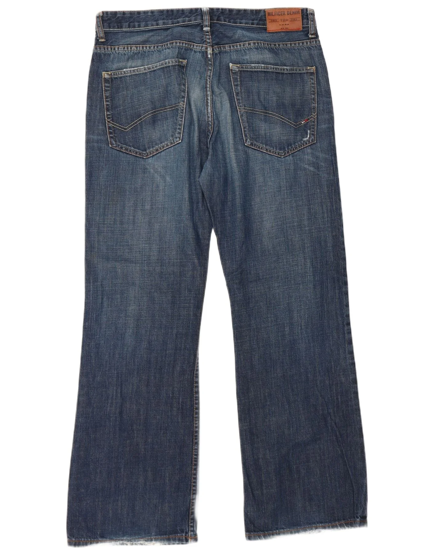 Tommy Hilfiger Mens Bootcut Jeans W36 L32 Navy Blue Cotton - Image 2