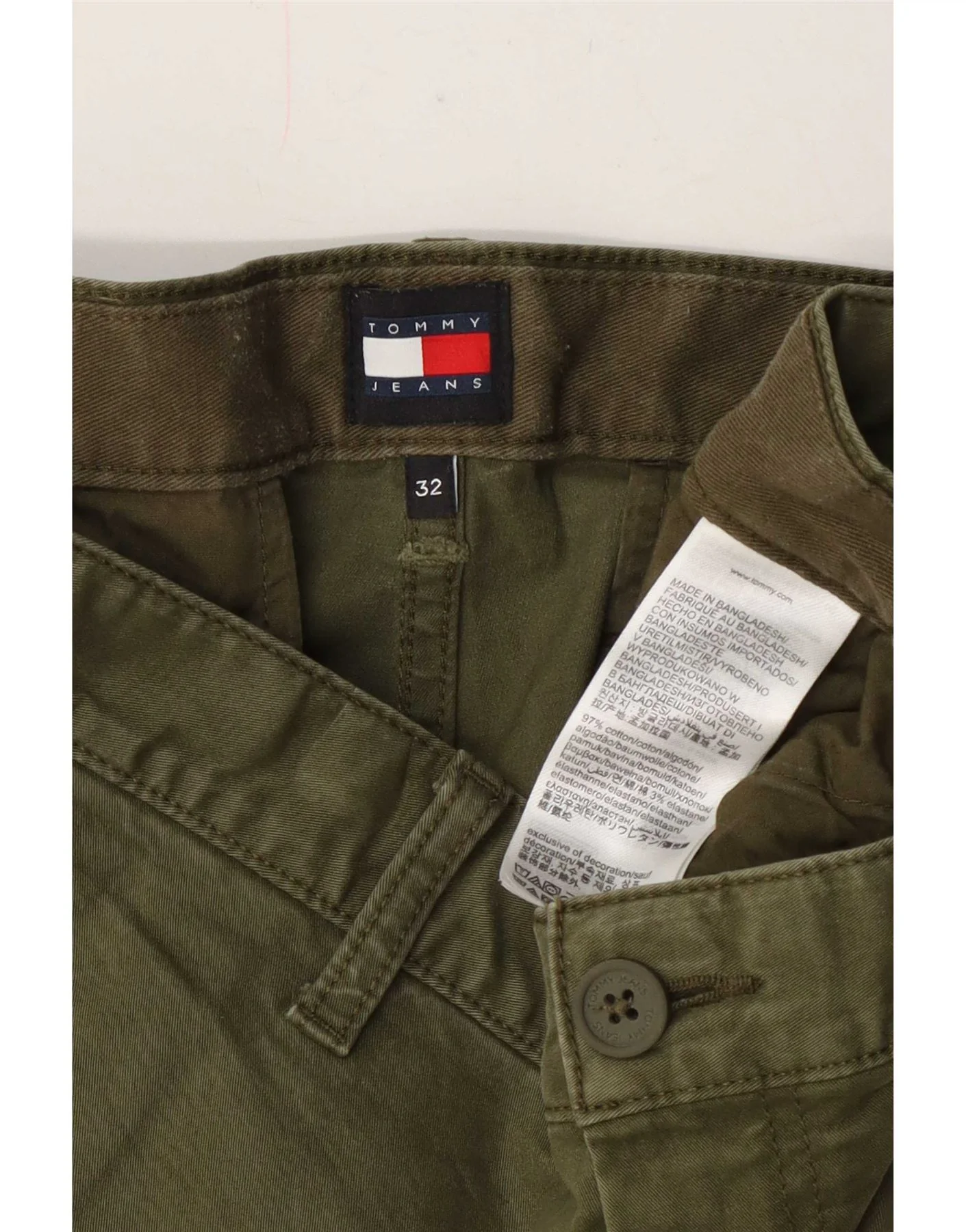 Tommy Hilfiger Mens Chino Shorts W32 Medium Khaki Cotton - Image 3