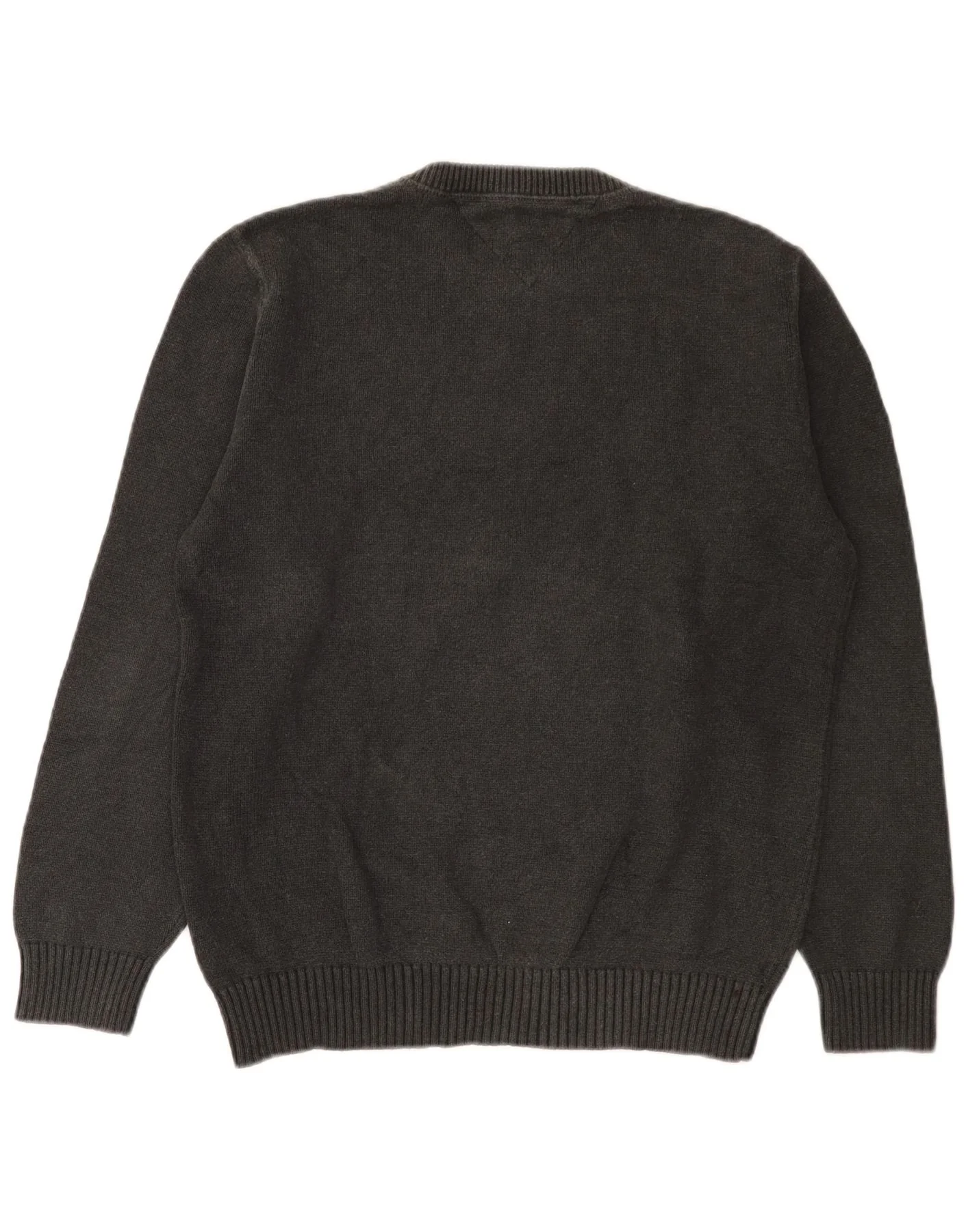 Tommy Hilfiger Mens Crew Neck Jumper Sweater Medium Grey Cotton - Image 2