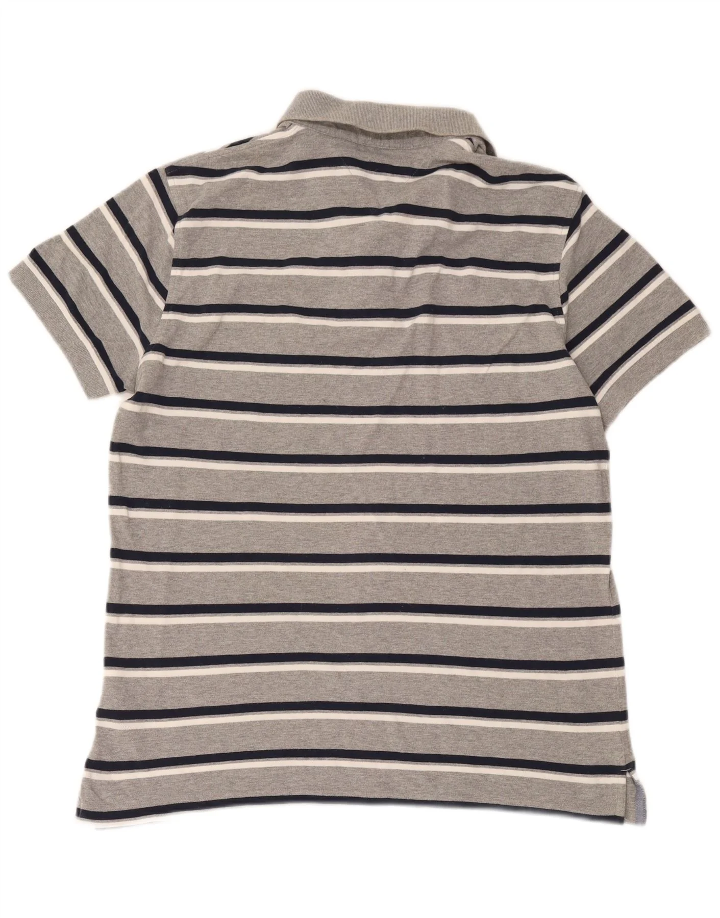 Tommy Hilfiger Mens Custom Fit Polo Shirt Large Grey Striped Cotton - Image 2