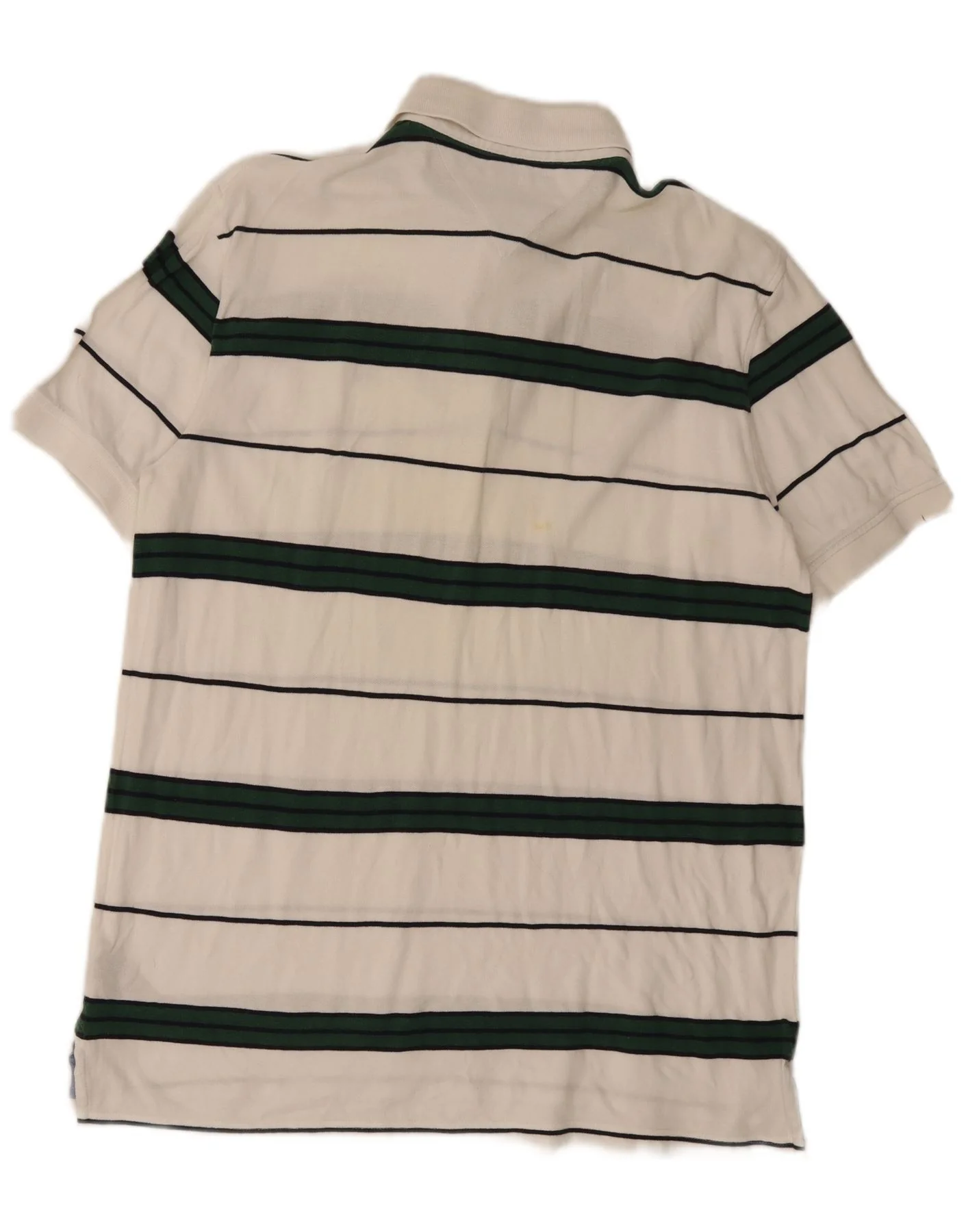 Tommy Hilfiger Mens Custom Fit Polo Shirt XL White Striped Cotton - Image 2