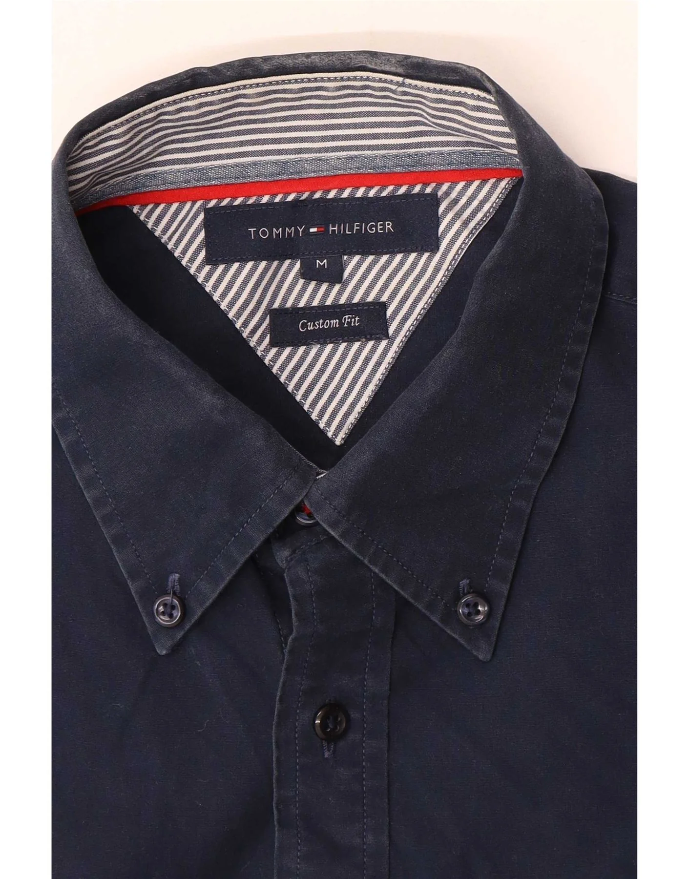 Tommy Hilfiger Mens Custom Fit Shirt Medium Navy Blue - Image 3