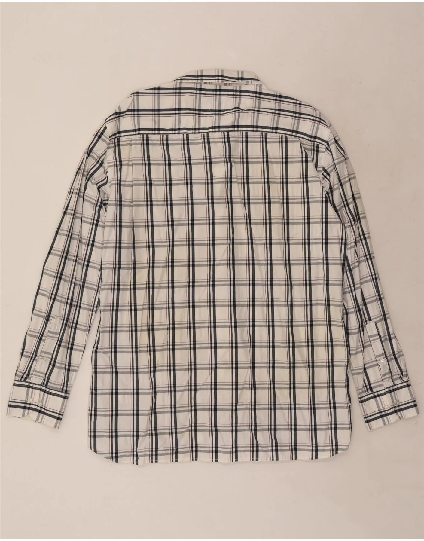 Tommy Hilfiger Mens Custom Fit Shirt Size 17 1/2 18 XL White Check Cotton - Image 2