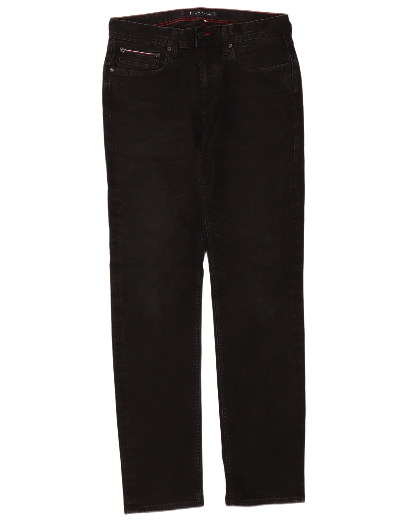 Tommy Hilfiger Mens Denton Straight Jeans W32 L34 Black Cotton
