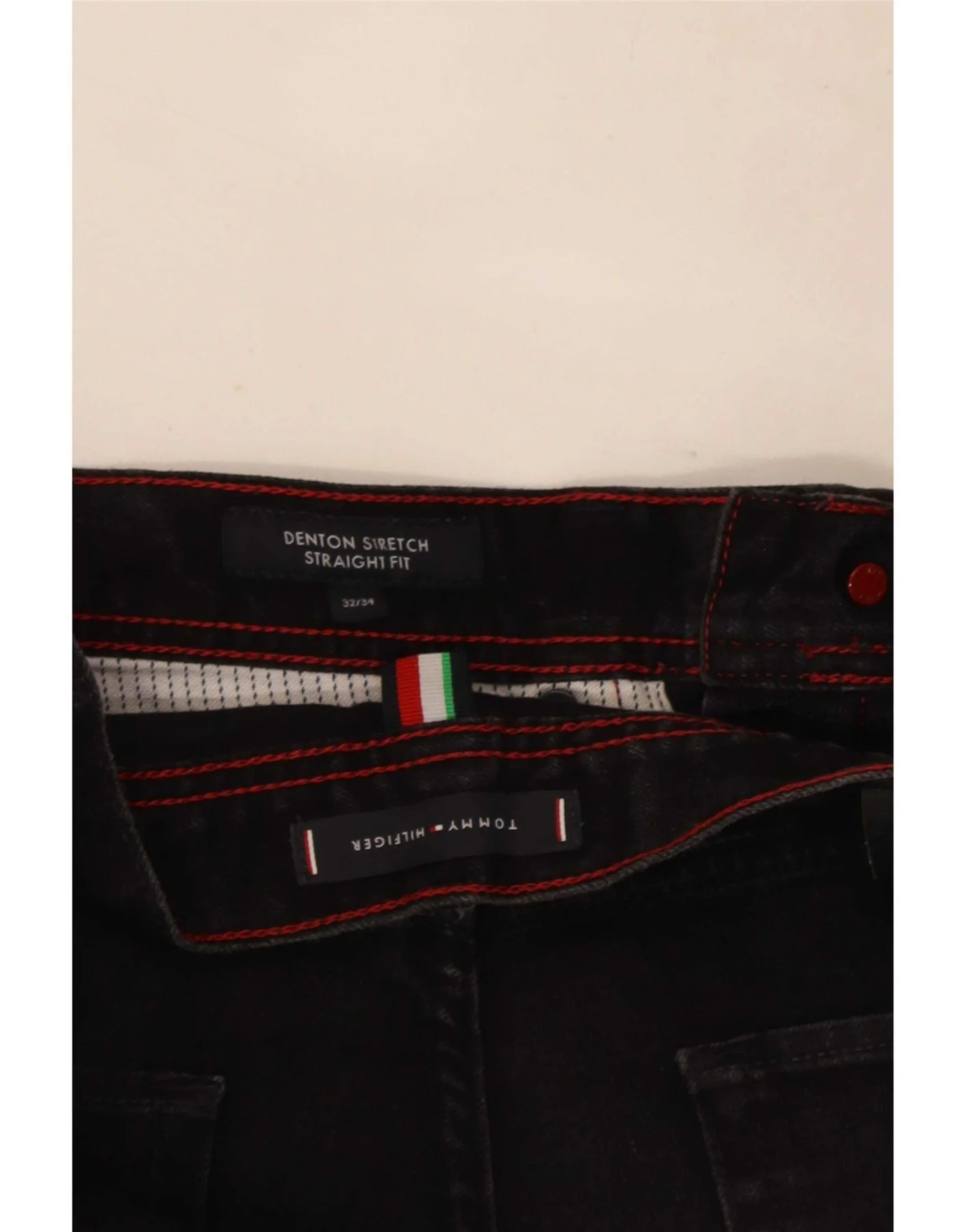 Tommy Hilfiger Mens Denton Straight Jeans W32 L34 Black Cotton - Image 3