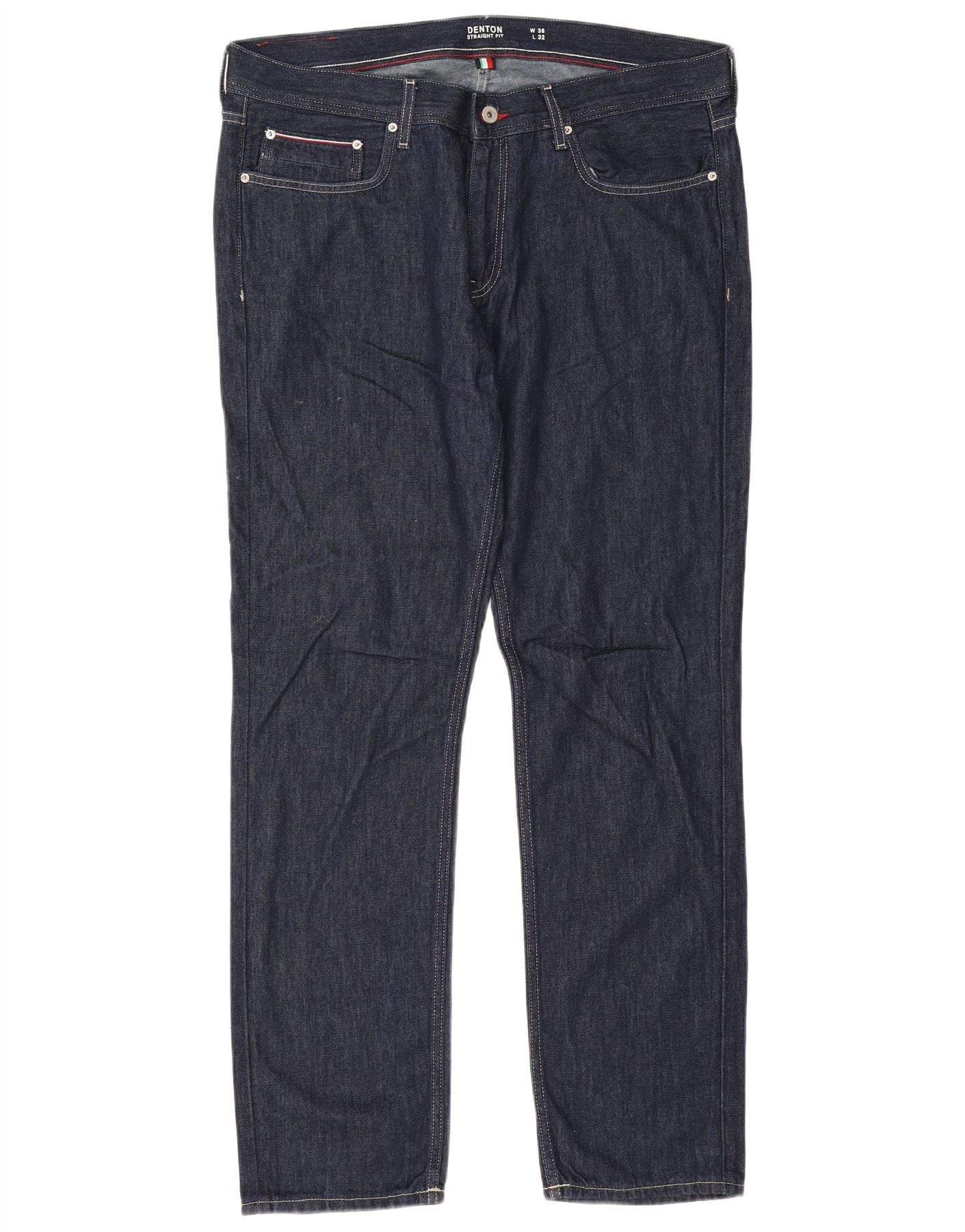 Tommy Hilfiger Mens Denton Straight Jeans W38 L32 Navy Blue Cotton