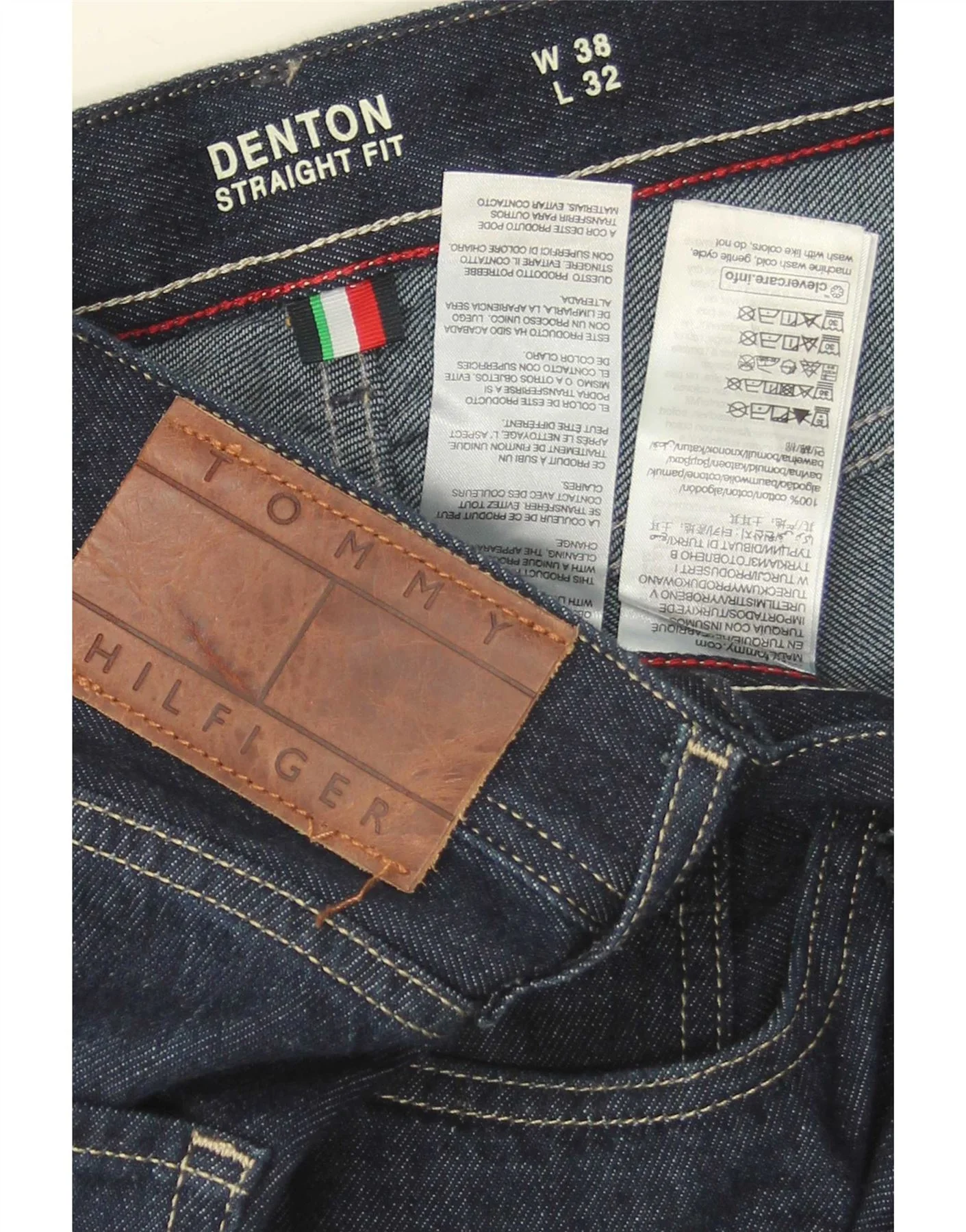 Tommy Hilfiger Mens Denton Straight Jeans W38 L32 Navy Blue Cotton - Image 3