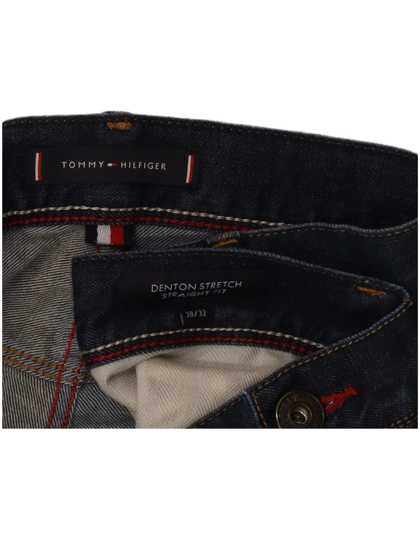 Tommy Hilfiger Mens Denton Stretch Straight Jeans W38 L32 Navy Blue Cotton - Image 5