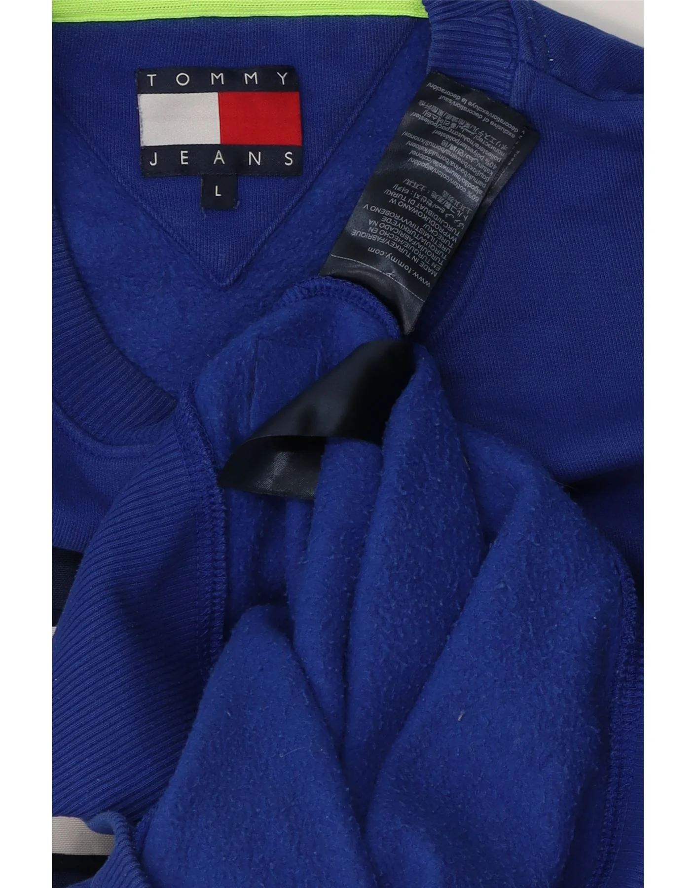Tommy Hilfiger Mens Graphic Sweatshirt Jumper Large Blue Cotton - Image 3