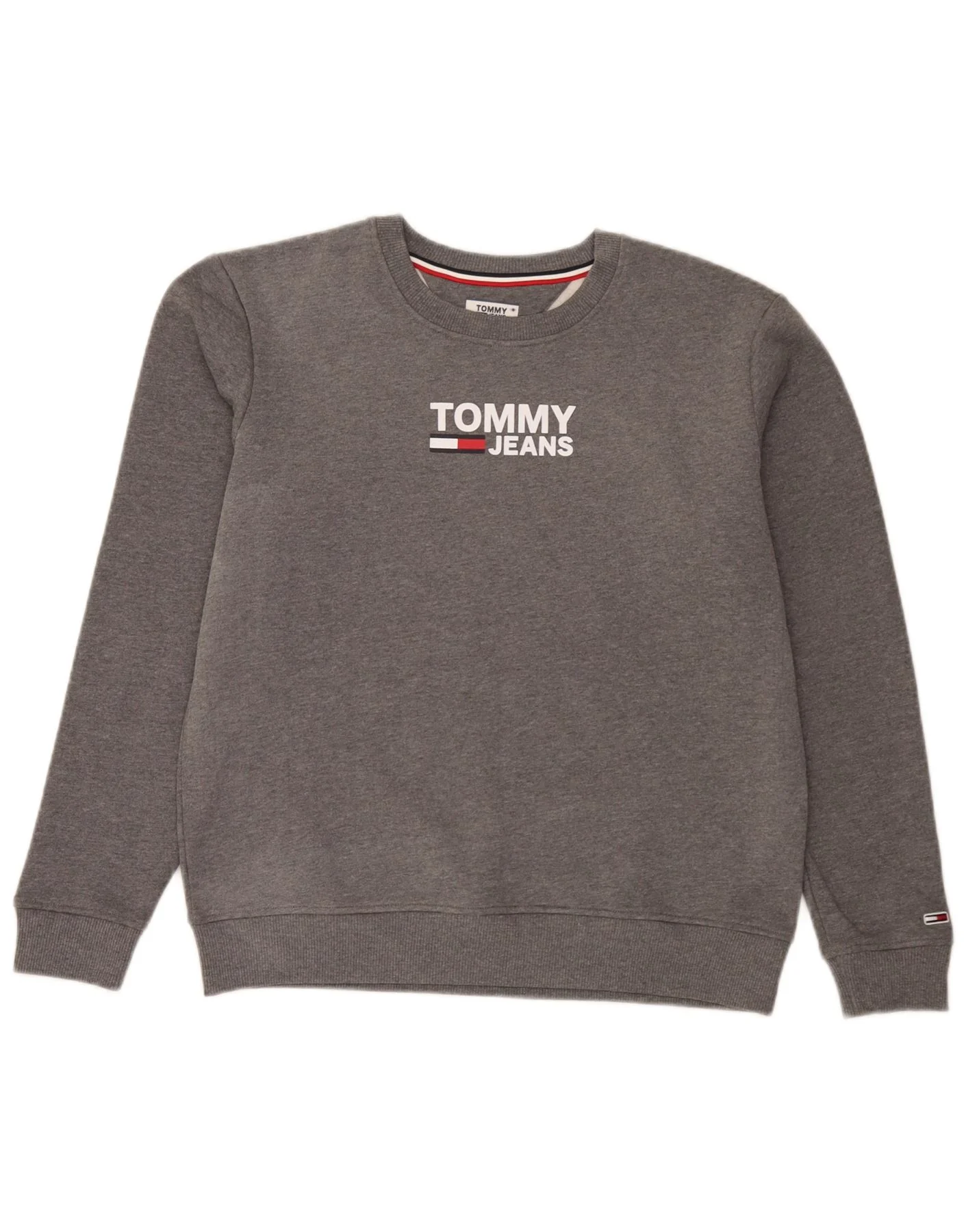 Tommy Hilfiger Mens Graphic Sweatshirt Jumper Large Grey Cotton