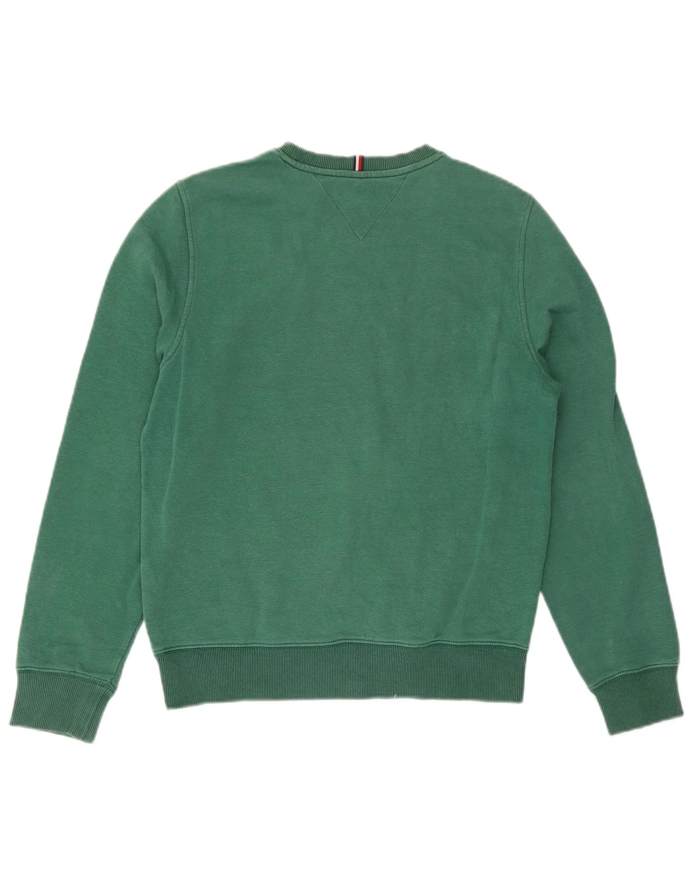 Tommy Hilfiger Mens Graphic Sweatshirt Jumper Small Green Cotton - Image 2