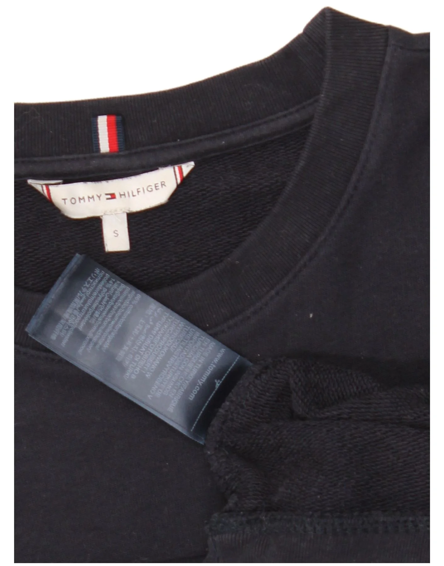 Tommy Hilfiger Mens Graphic Sweatshirt Jumper Small Navy Blue Cotton - Image 3