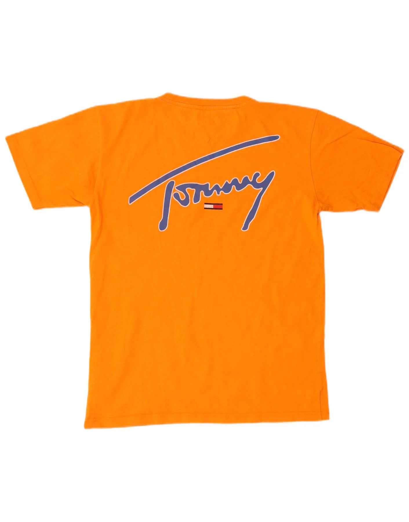 Tommy Hilfiger Mens Graphic T-Shirt Top Small Orange Cotton - Image 2