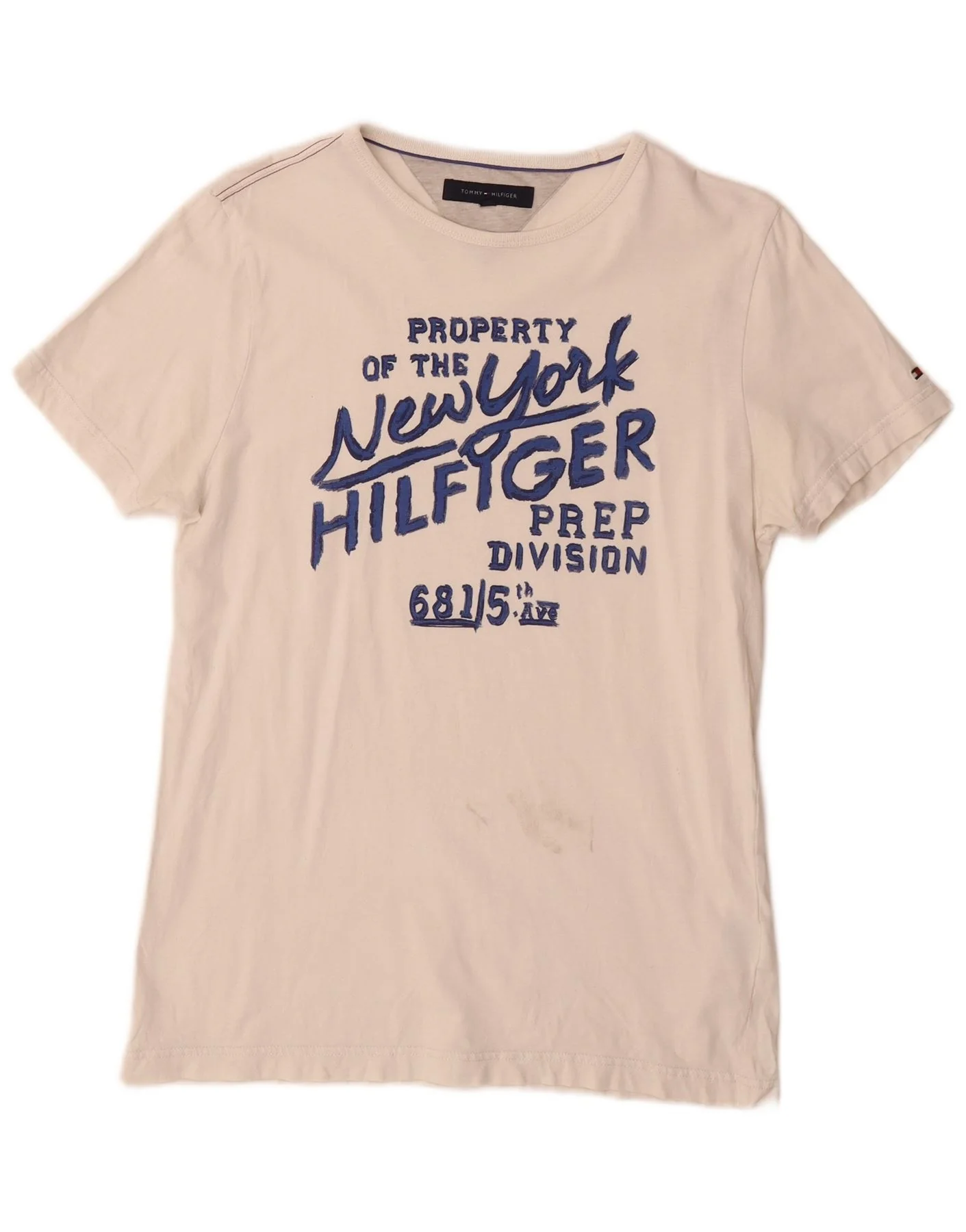 Tommy Hilfiger Mens Graphic T-Shirt Top Small White Cotton