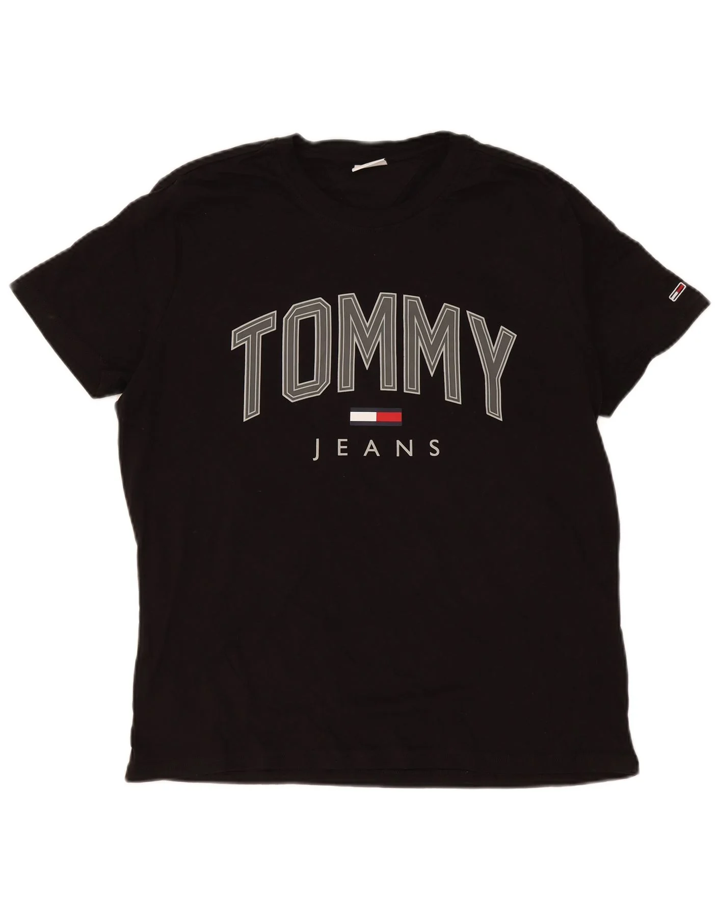 Tommy Hilfiger Mens Graphic T-Shirt Top XL Black Cotton