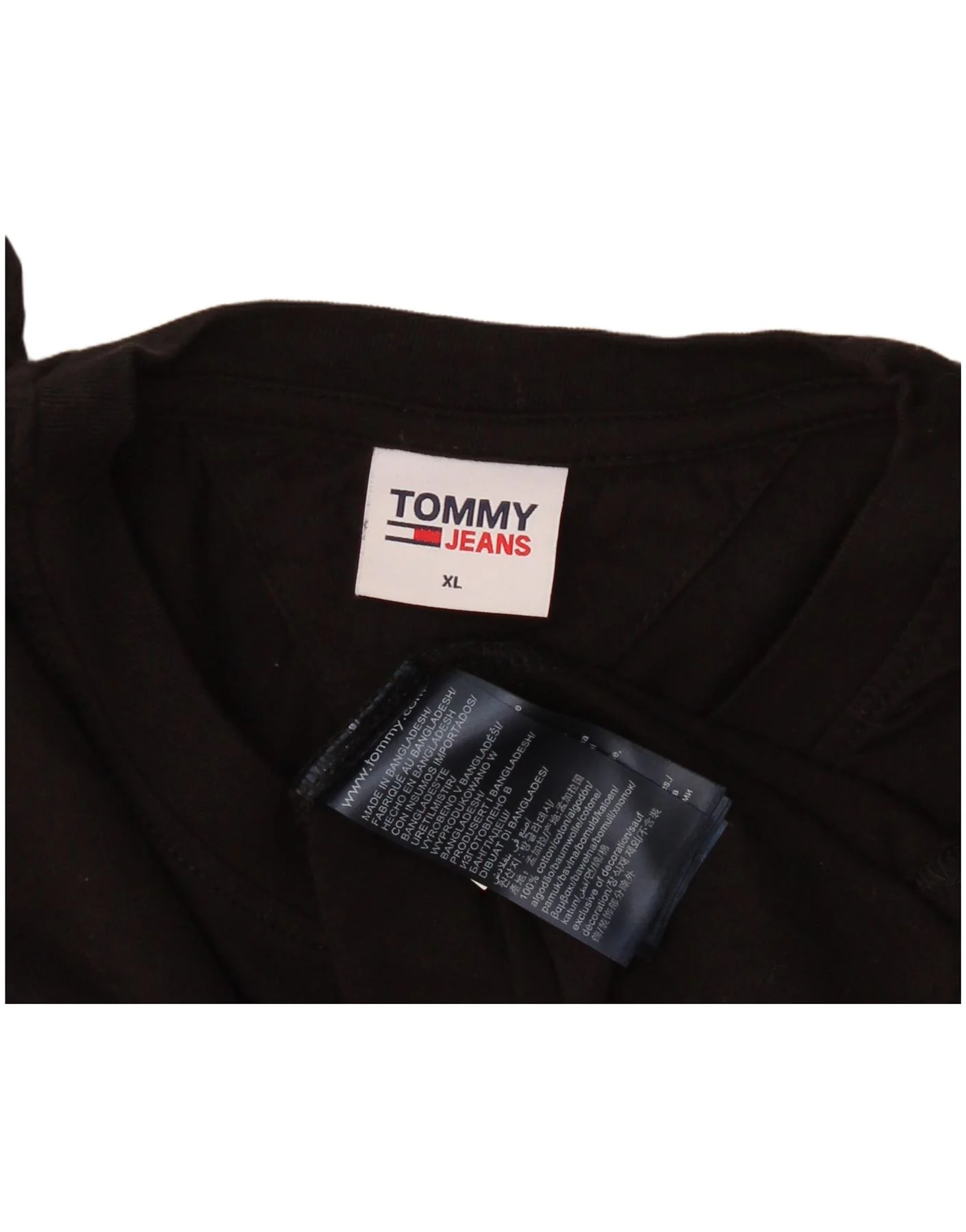 Tommy Hilfiger Mens Graphic T-Shirt Top XL Black Cotton - Image 3
