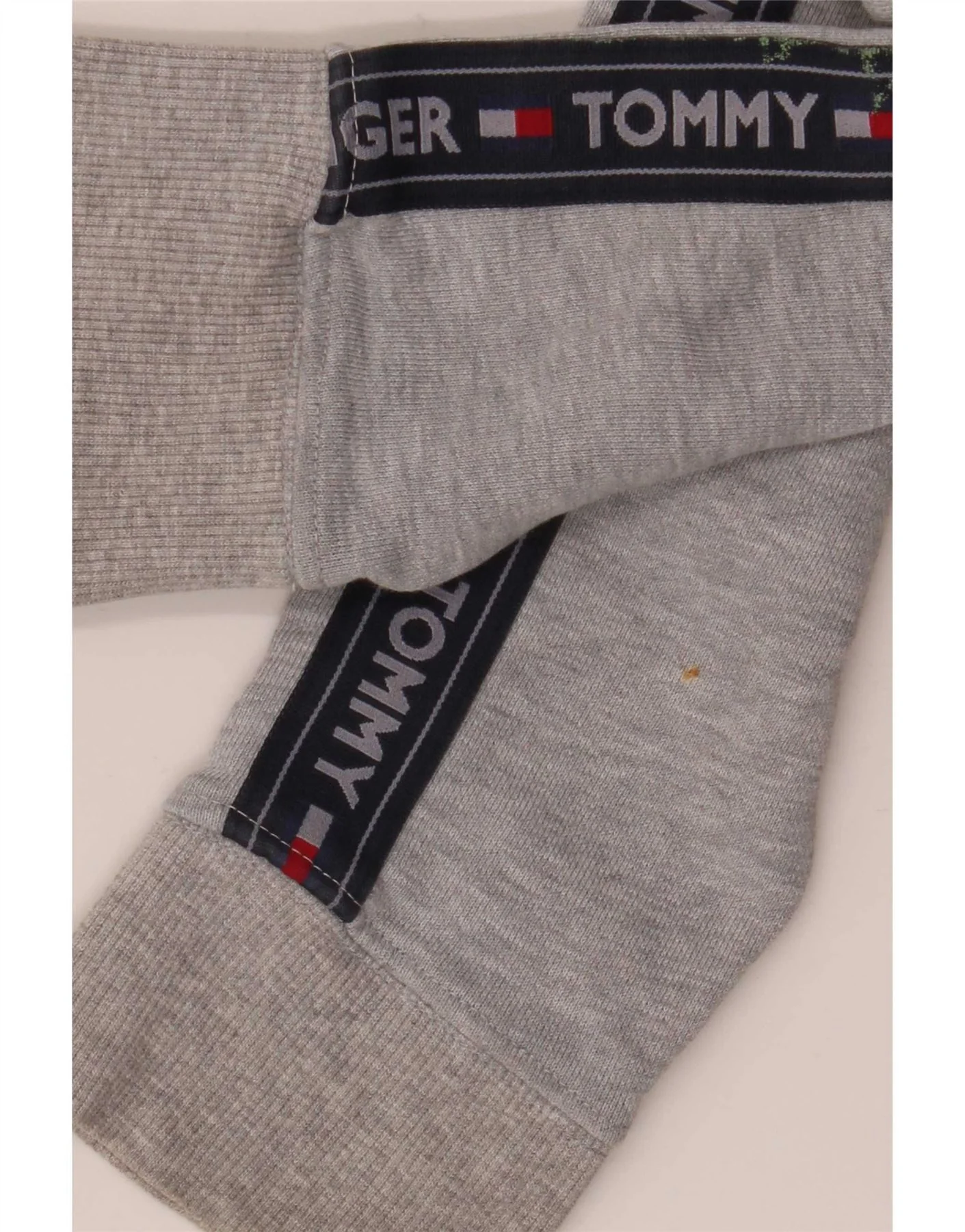 Tommy Hilfiger Mens Graphic Zip Hoodie Sweater Medium Grey Colourblock - Image 3