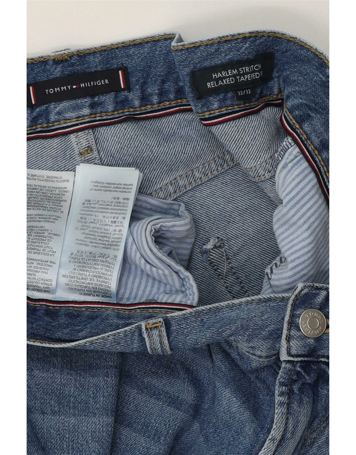 Tommy Hilfiger Mens Harlem Relaxed Fit Tapered Jeans W32 L32 Blue Cotton - Image 3