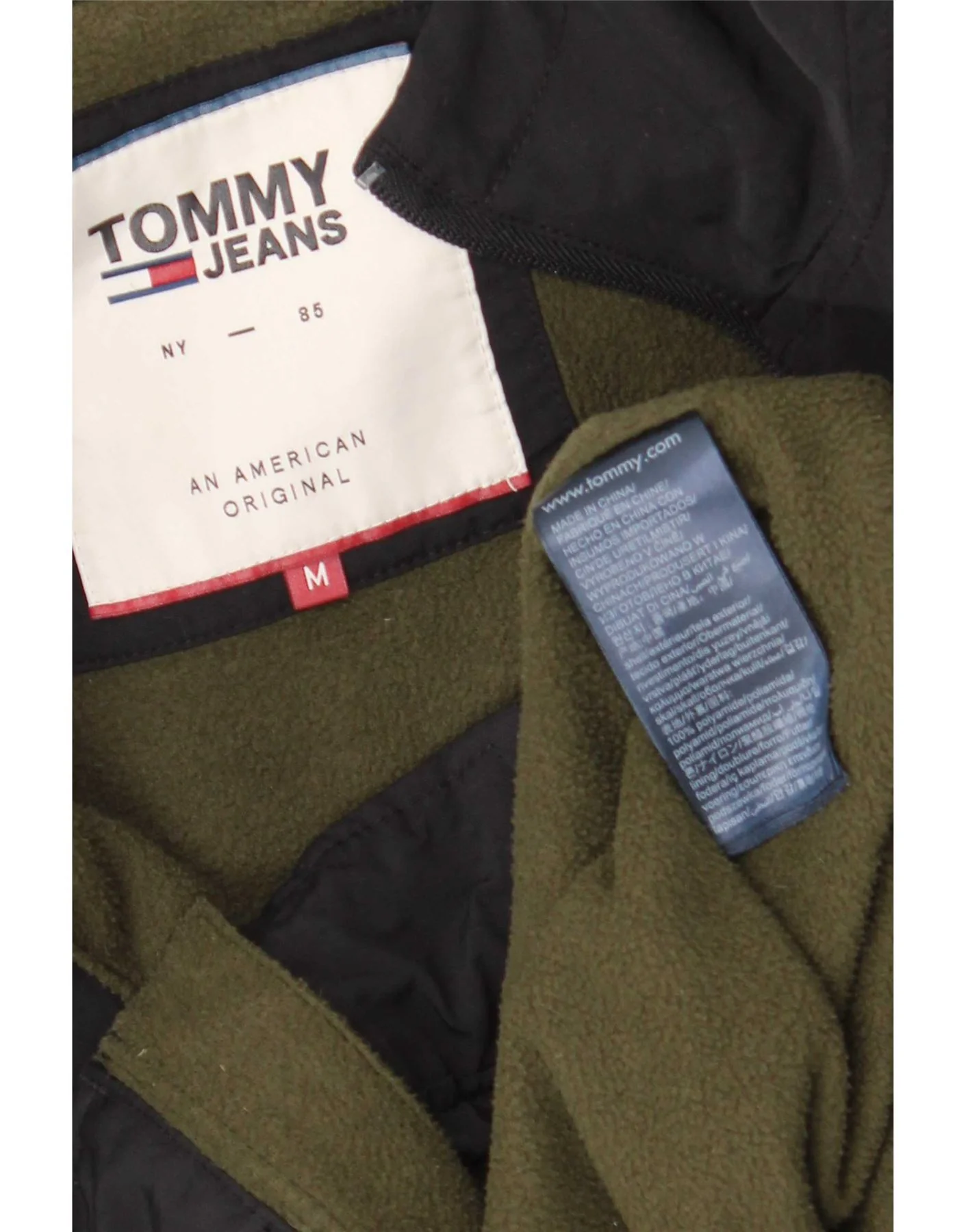 Tommy Hilfiger Mens Hooded Bomber Jacket UK 38 Medium Black Polyamide - Image 4