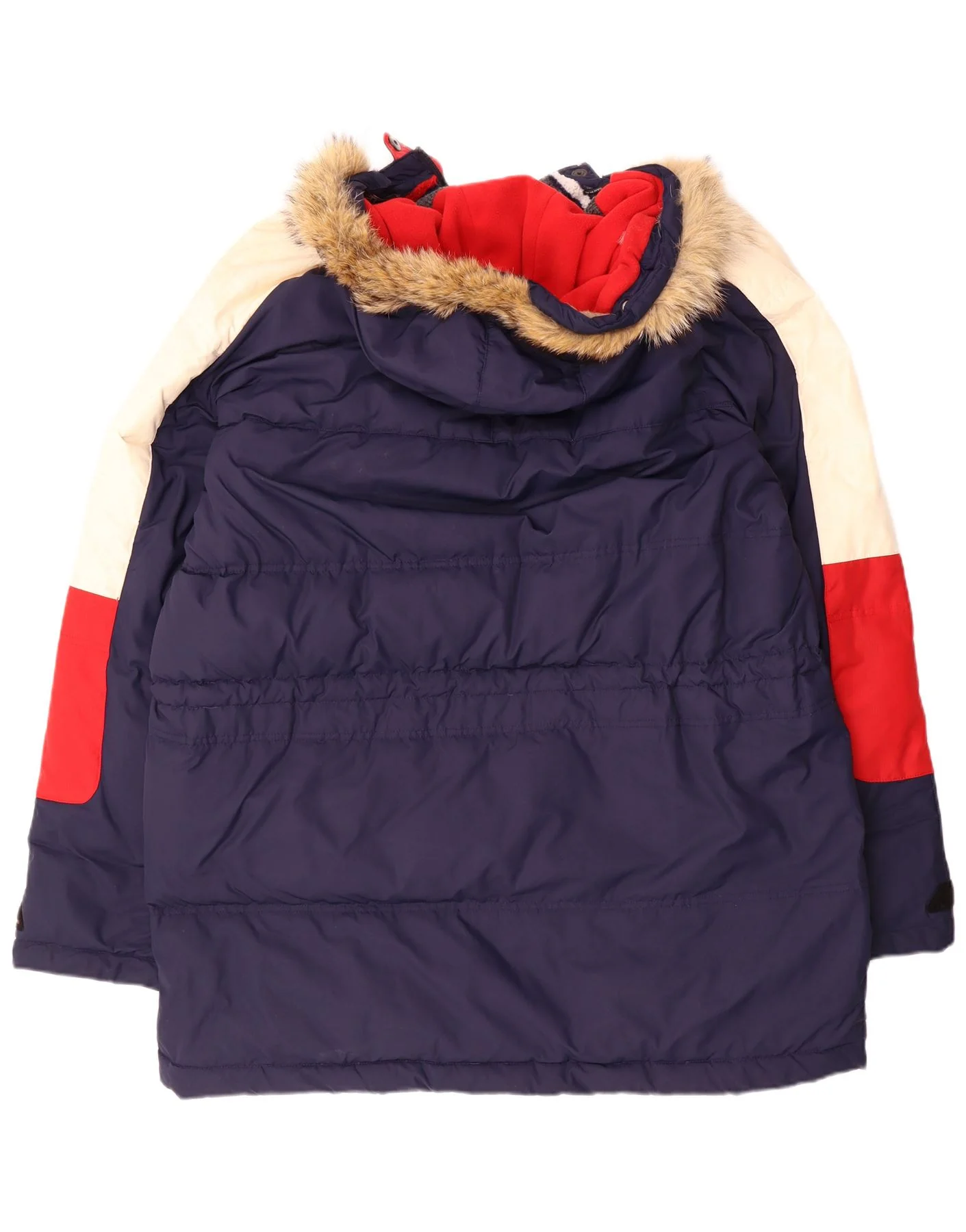 Tommy Hilfiger Mens Hooded Padded Coat UK 42 XL Blue Colourblock Polyester - Image 2