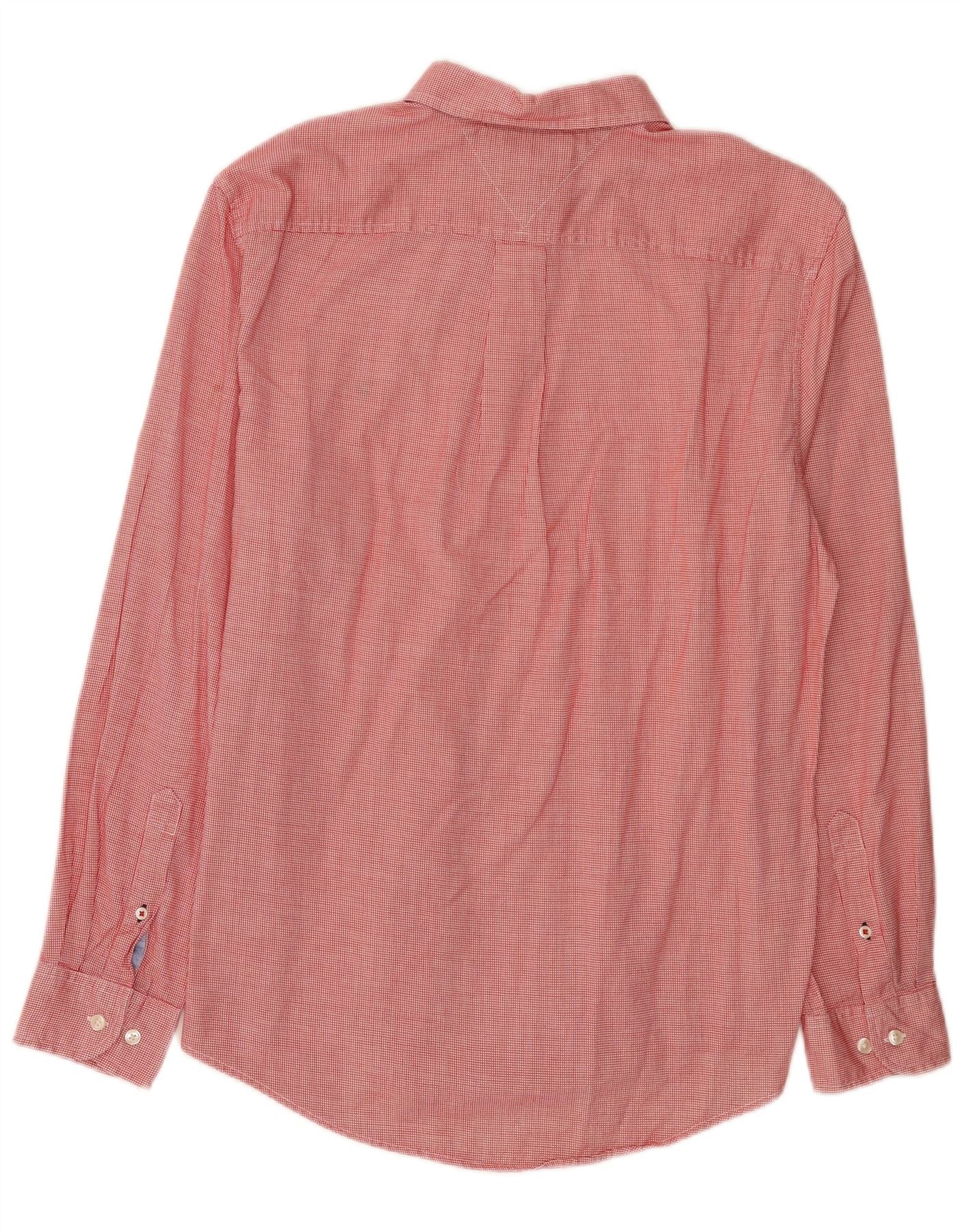 Tommy Hilfiger Mens Mauritius Shirt Large Red Check Cotton - Image 2