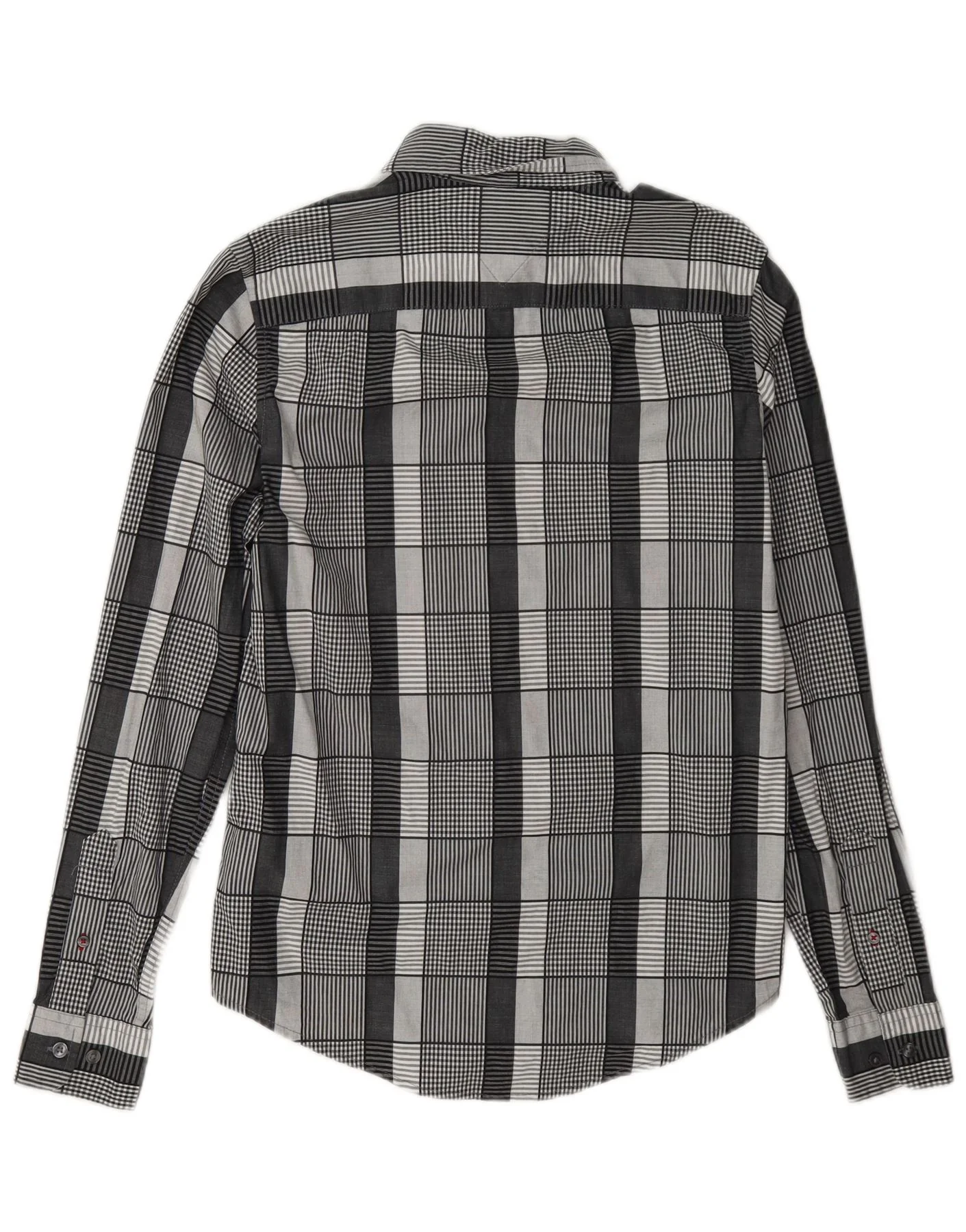Tommy Hilfiger Mens New York Fit Shirt XS Grey Check Cotton - Image 2