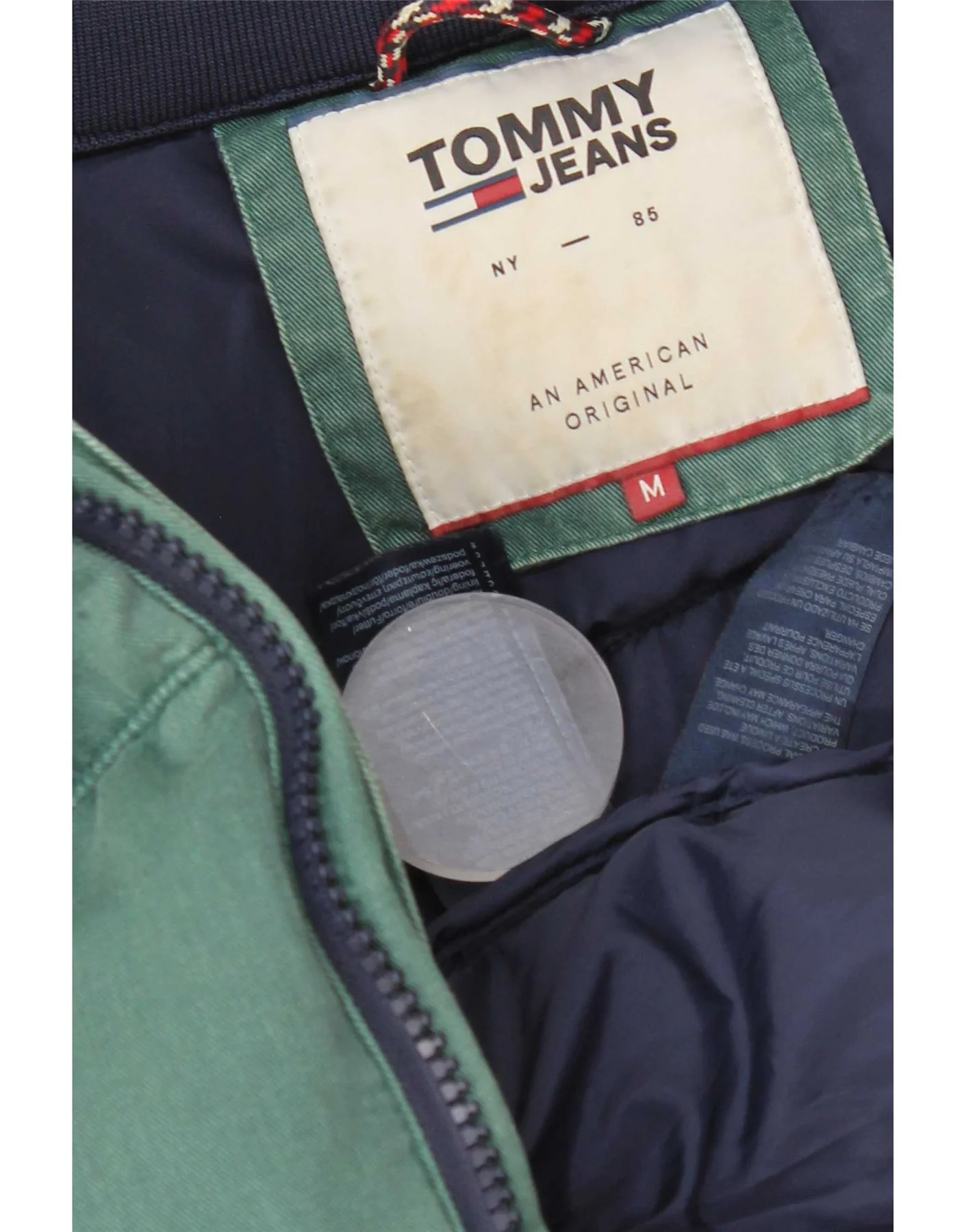 Tommy Hilfiger Mens Padded Jacket UK 38 Medium Green Cotton - Image 5