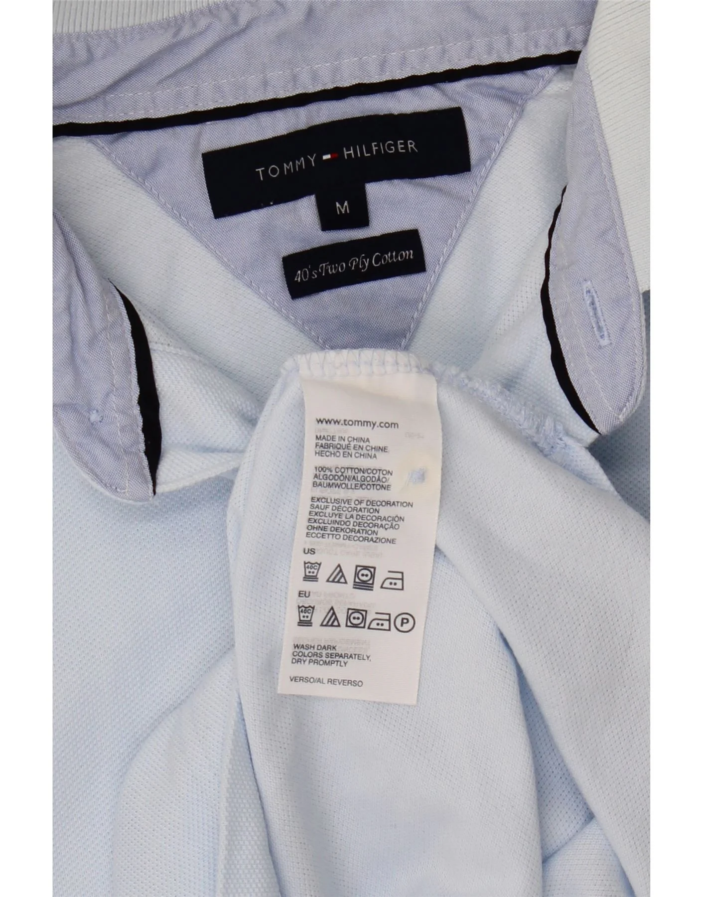 Tommy Hilfiger Mens Polo Shirt Medium Blue Cotton - Image 4