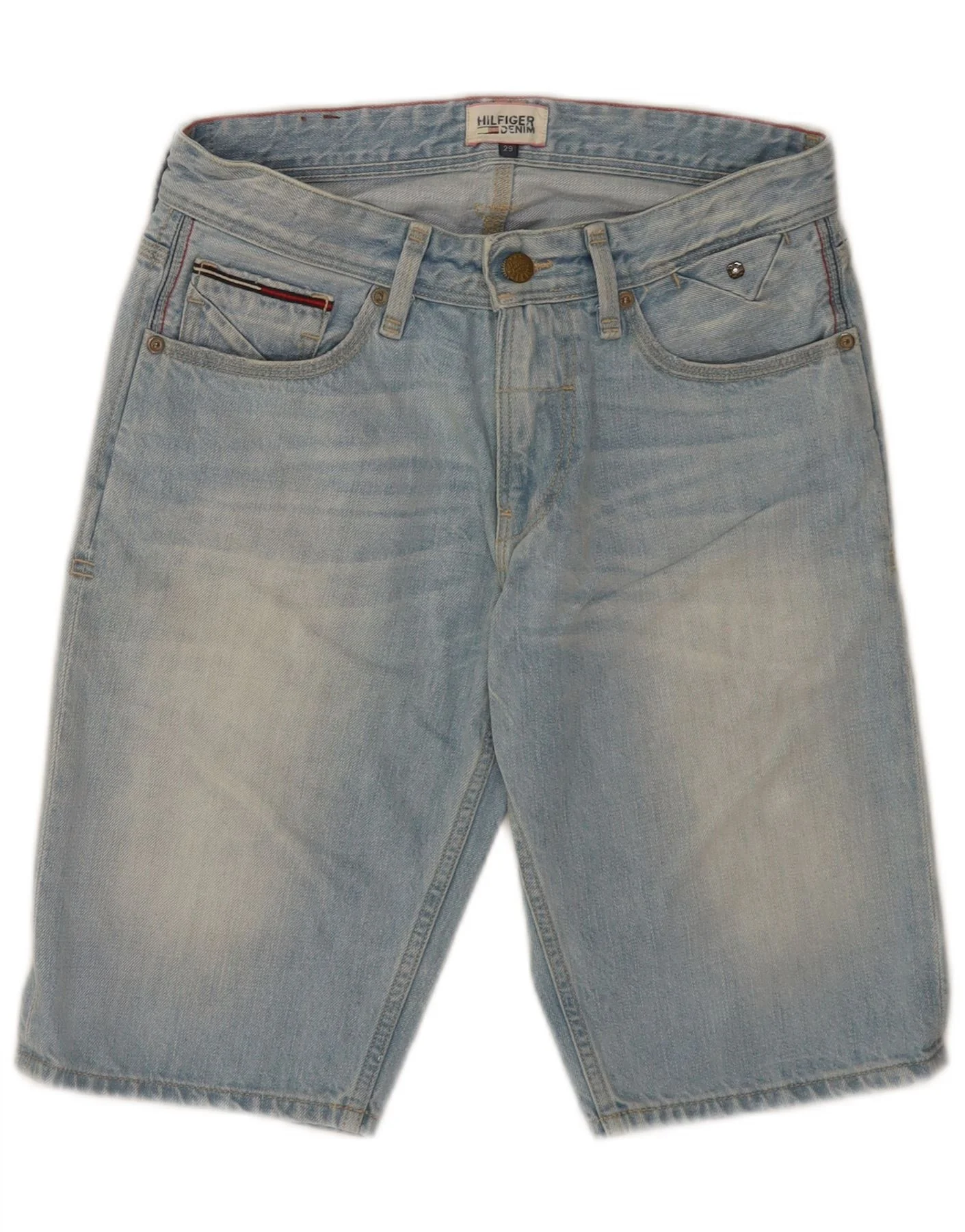 Tommy Hilfiger Mens Regular Denim Shorts W29 Medium Blue Cotton