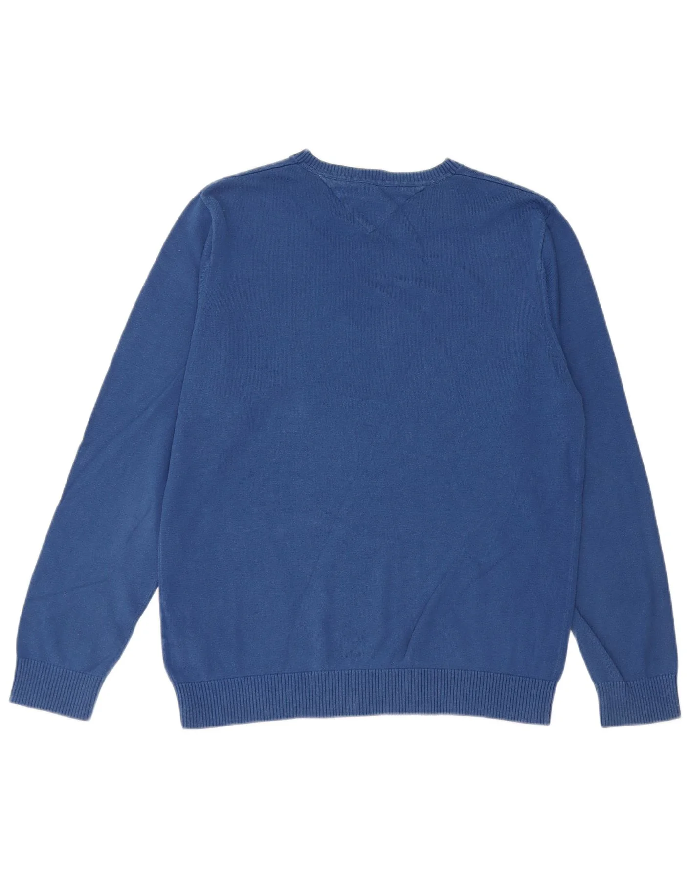Tommy Hilfiger Mens Regular Fit Crew Neck Jumper Sweater Medium Blue Cotton - Image 2