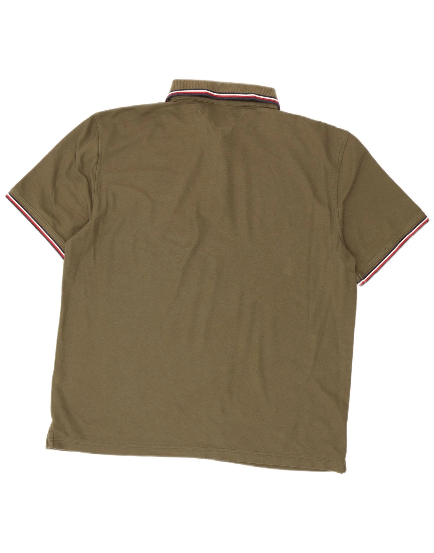 Tommy Hilfiger Mens Regular Fit Polo Shirt 2XL Khaki Cotton - Image 2