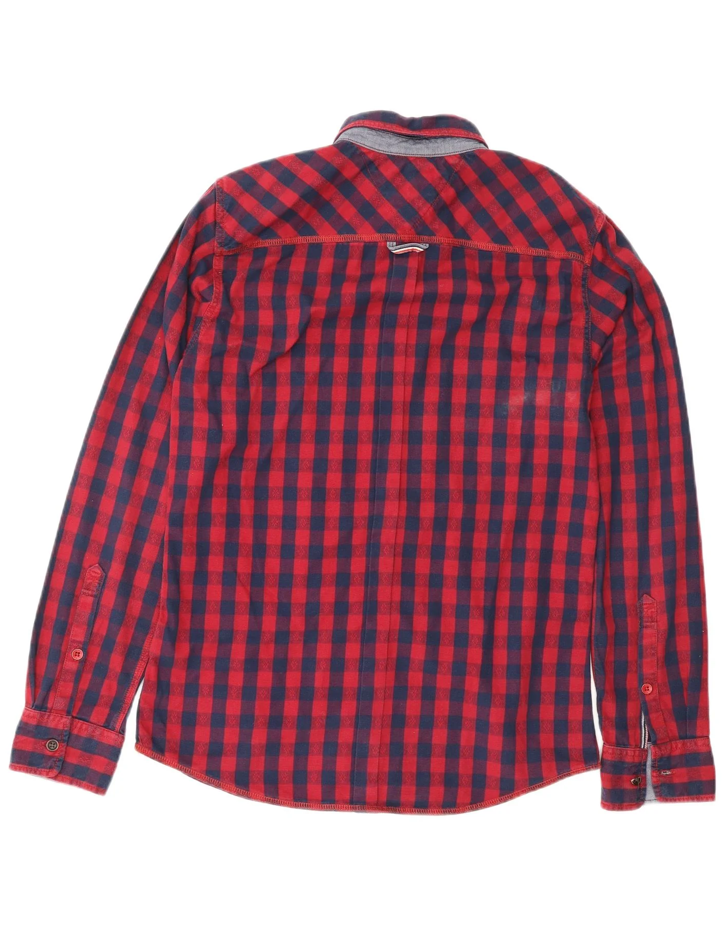 Tommy Hilfiger Mens Regular Fit Shirt Small Red Check Cotton - Image 2