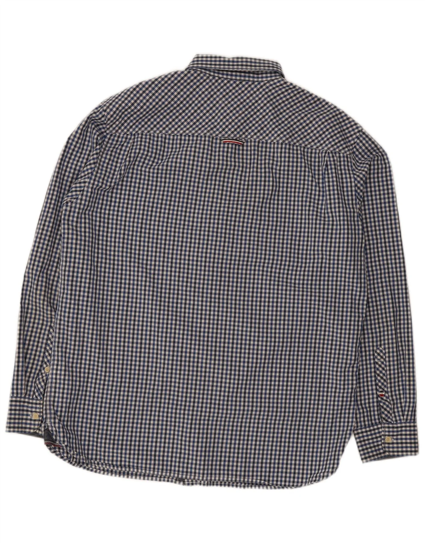 Tommy Hilfiger Mens Regular Fit Shirt XL Blue Gingham Cotton - Image 2