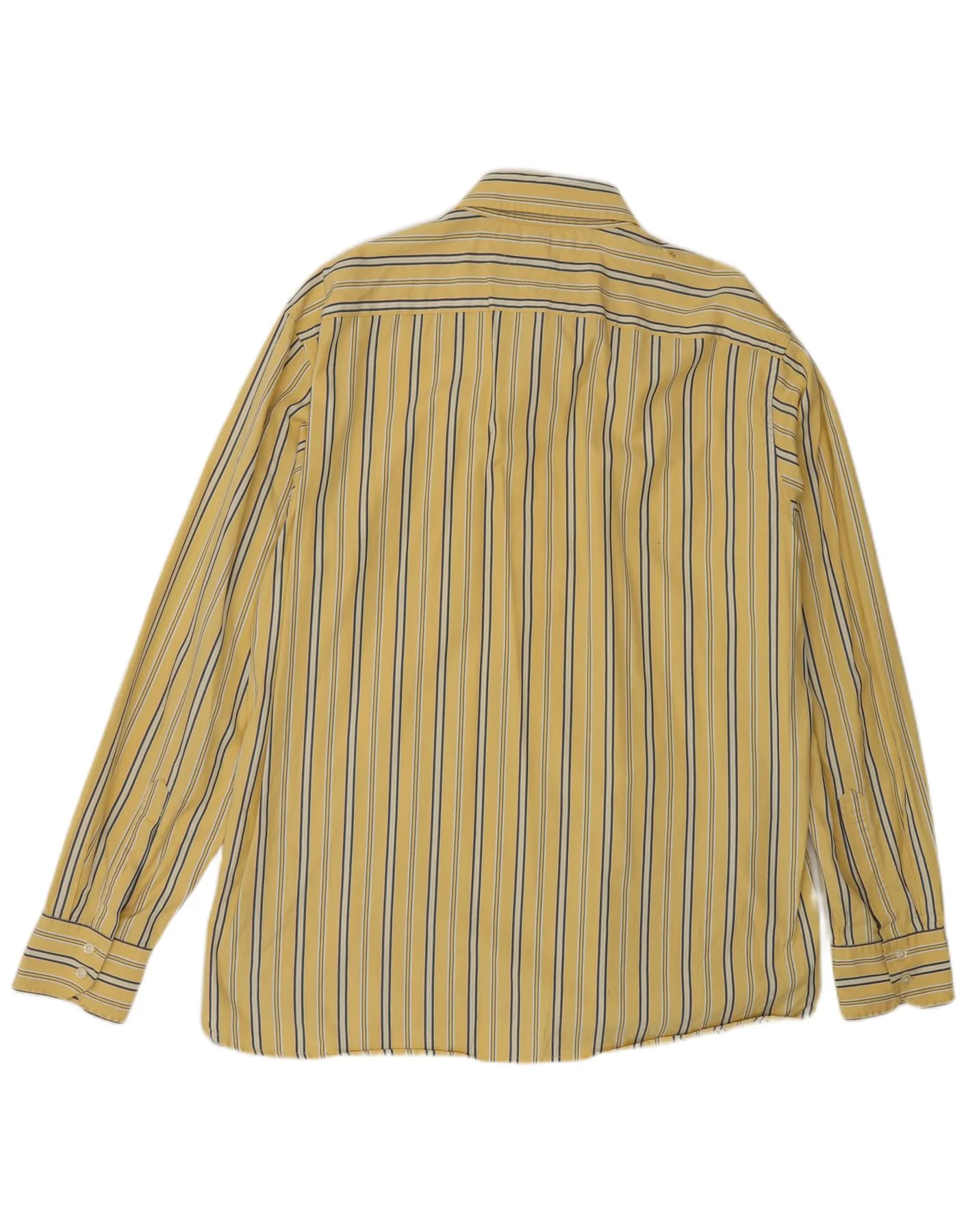 Tommy Hilfiger Mens Regular Fit Shirt XL Yellow Striped Cotton - Image 2