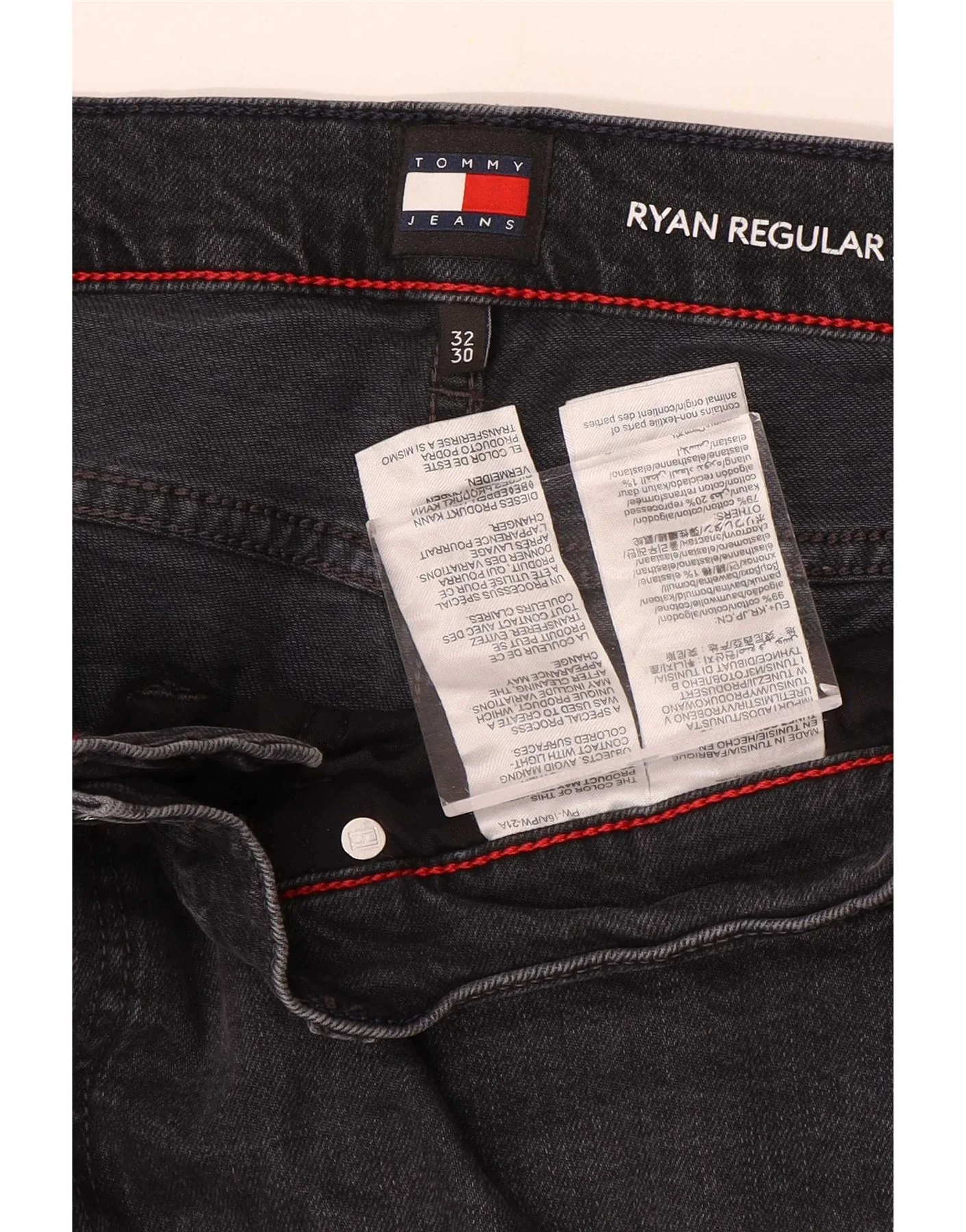 Tommy Hilfiger Mens Ryan Straight Jeans W32 L30 Grey Cotton - Image 3