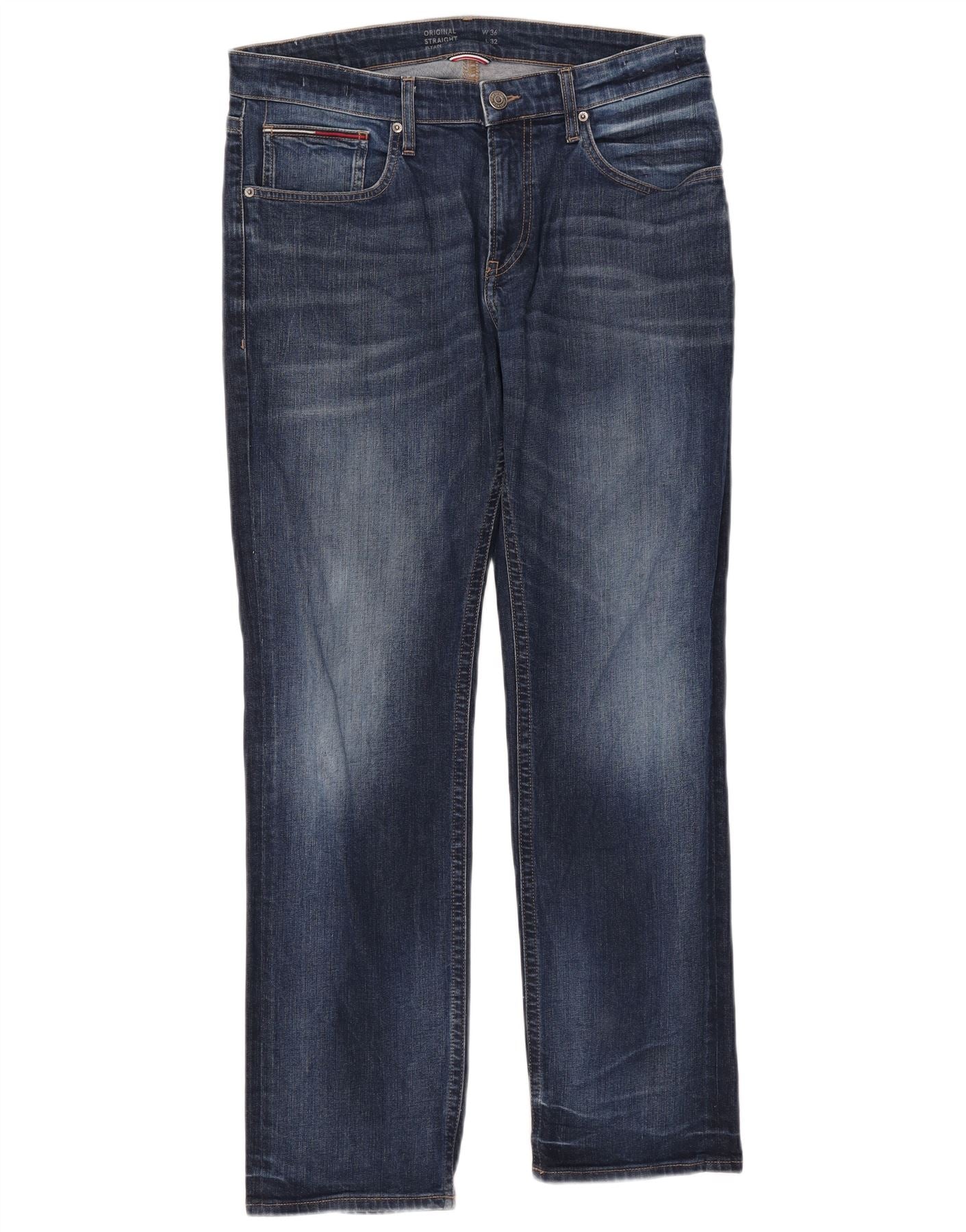 Tommy Hilfiger Mens Ryan Straight Jeans W36 L32 Blue Cotton