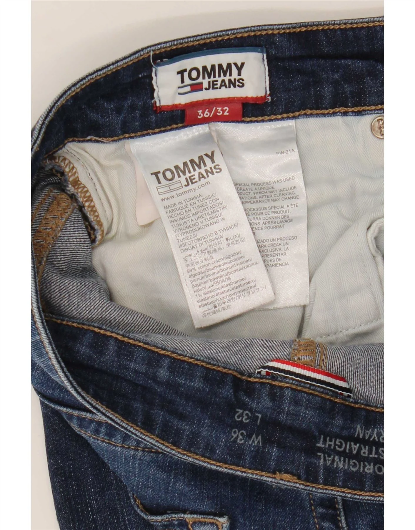 Tommy Hilfiger Mens Ryan Straight Jeans W36 L32 Blue Cotton - Image 3